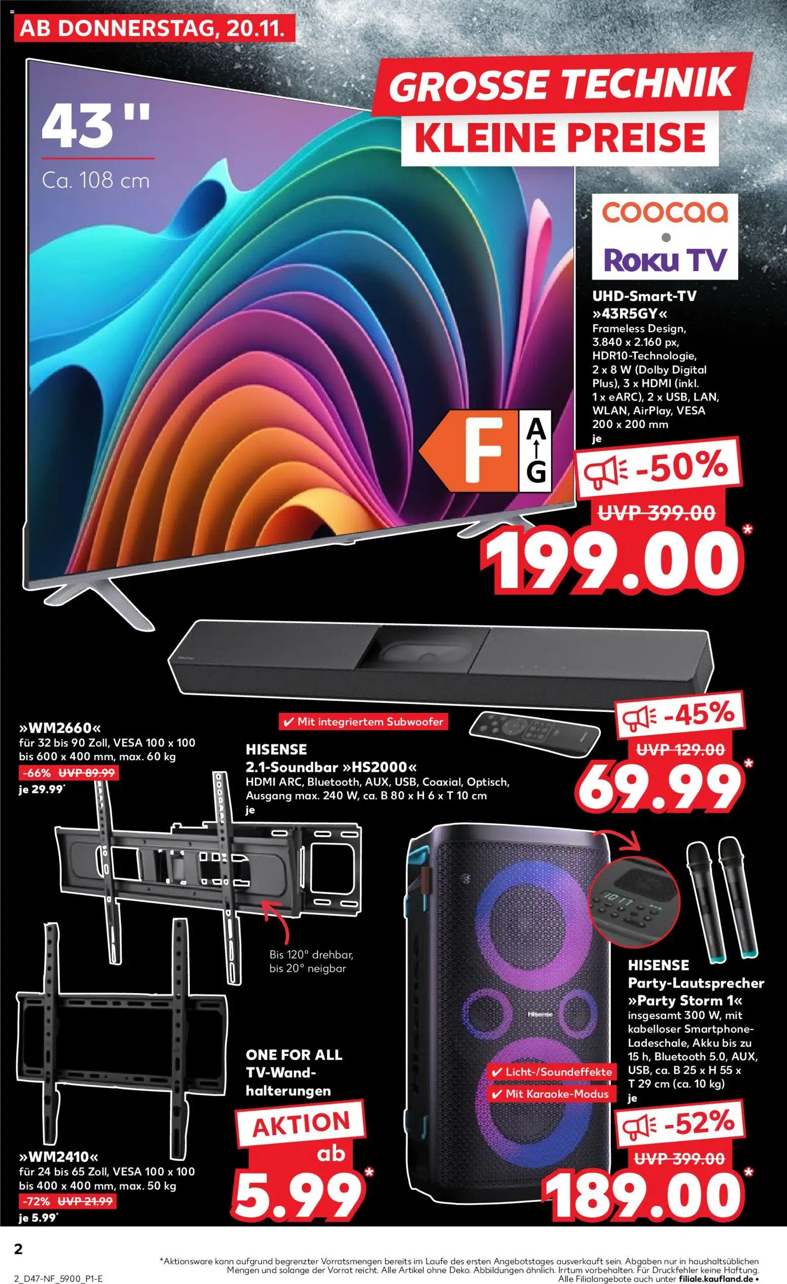 Kaufland prospekt Bremen	 – gültig ab 20.11.2025 | Seite: 2 | Produkte: Smart TV, Soundbar, Smartphone, TV