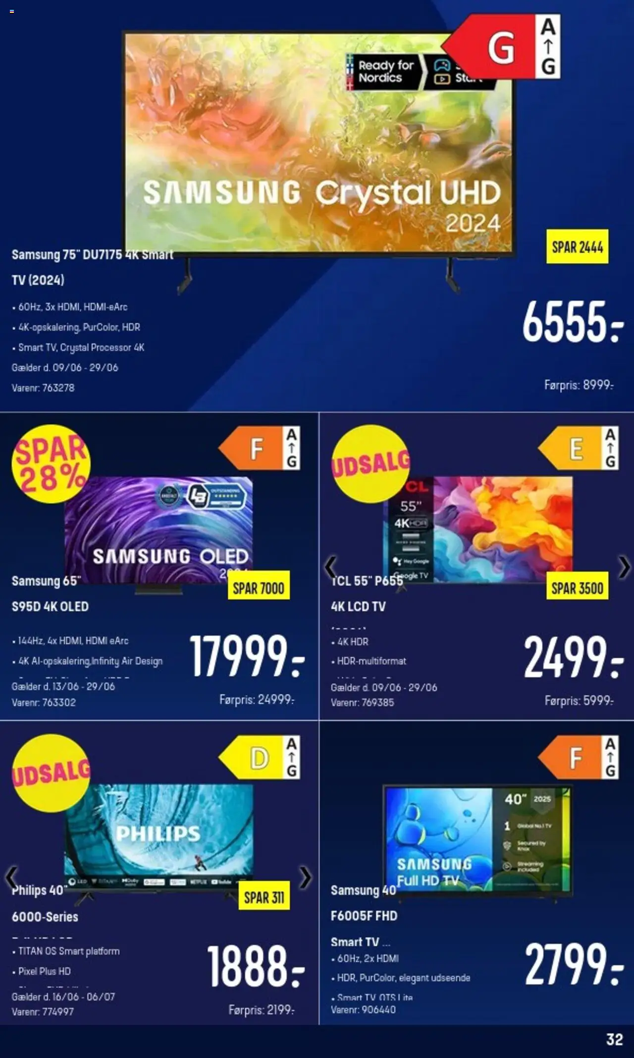 Elgiganten Tilbudsavis gyldig fra 23.06.2025 | Side: 32 | Produkter: Processor, Smart TV, TV