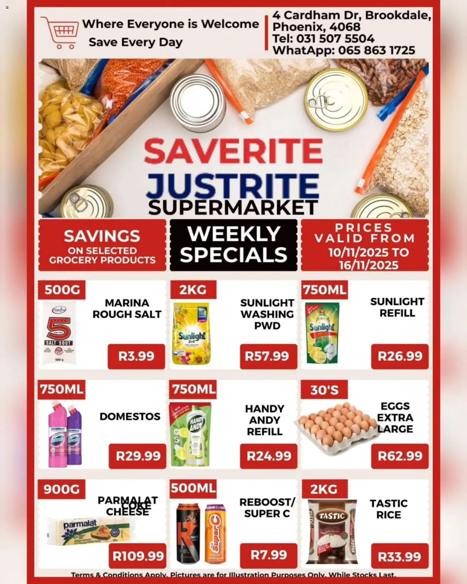 New Saverite catalogue – valid from 10.11.2025 | Page: 4 | Products: Cheese, Eggs, Rice, Salt