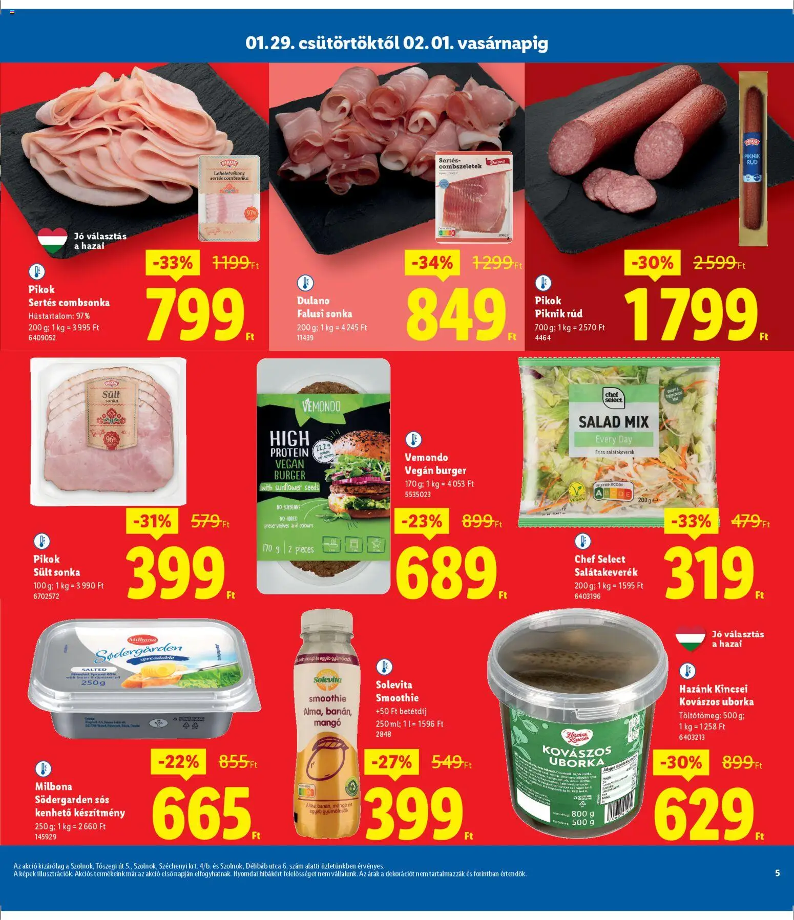 Lidl akciós ujság - amely érvényes a következő dátumtól: 29.01.2026 | Oldal: 5 | Termékek: Gin, Smoothie, Uborka, Mangó
