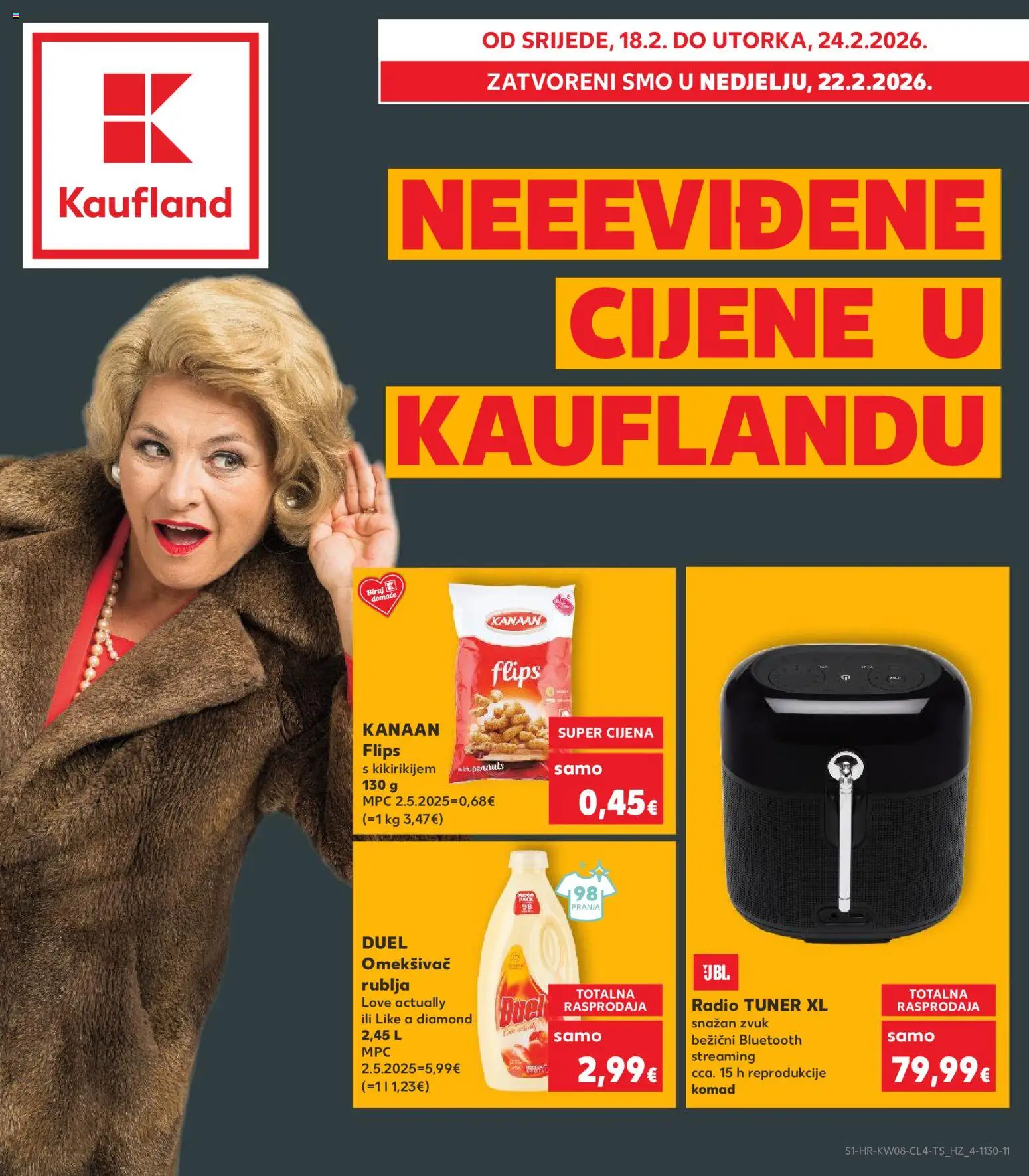 Kaufland HR akciós ujság - amely érvényes a következő dátumtól: 18.02.2026 | Oldal: 1 | Termékek: Rádió