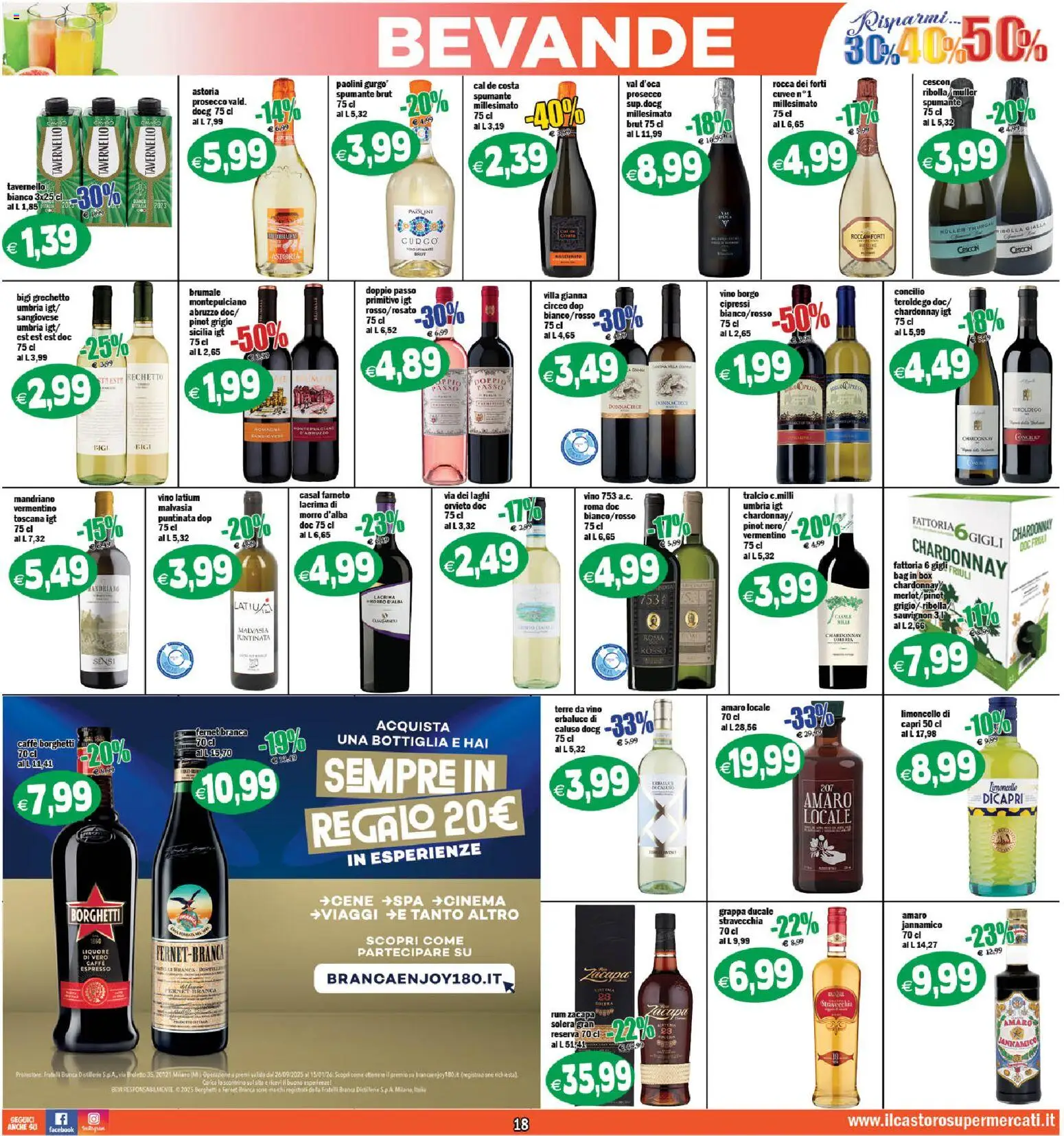 Volantino Il Castoro del 07.11.2025 | Pagina: 18 | Prodotti: Vino, Rum, Spumante, Limoncello
