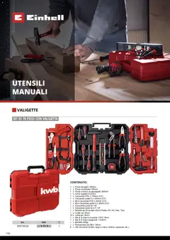 Anteprima del volantino Einhell volantino Accessori  valido a partire dal 17.03.2026 | Pagina: 168 | Prodotti: Martello, Pinze, Valigetta, Scatola