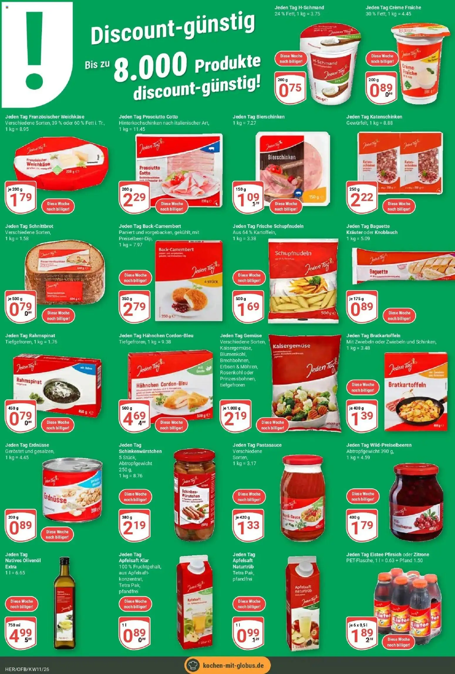 Globus prospekt Hermsdorf	 – gültig ab 09.03.2026 | Seite: 22 | Produkte: Olivenol, Apfelsaft, Zwiebeln, Gemüse