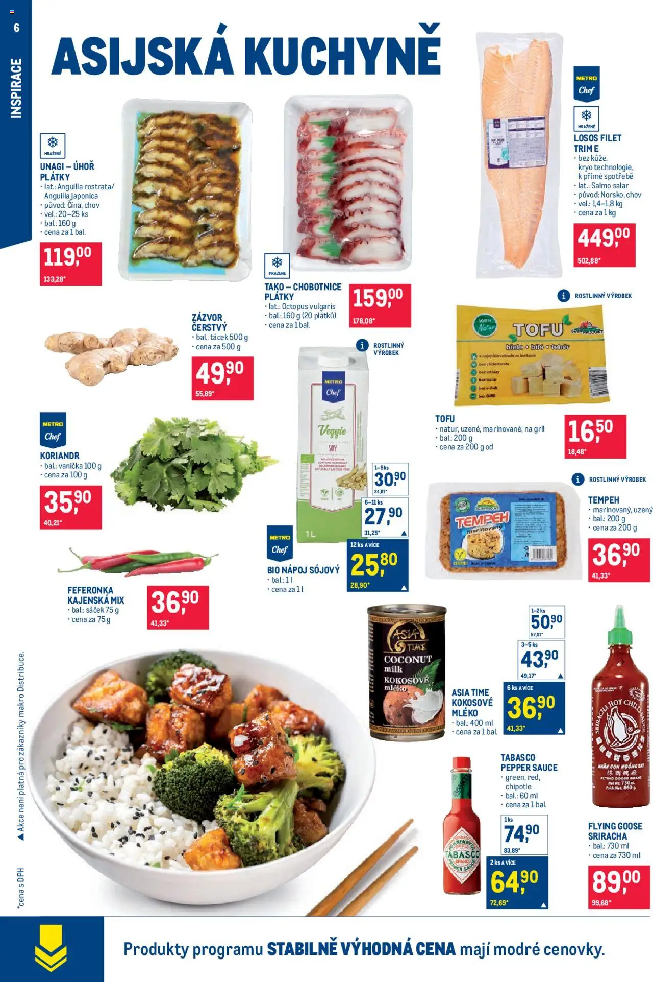 Makro leták - Pro milovníky jídla od 13.08.2025 | Strana: 6 | Produkty: Tempeh, Tabasco, Mléko, Losos Filet