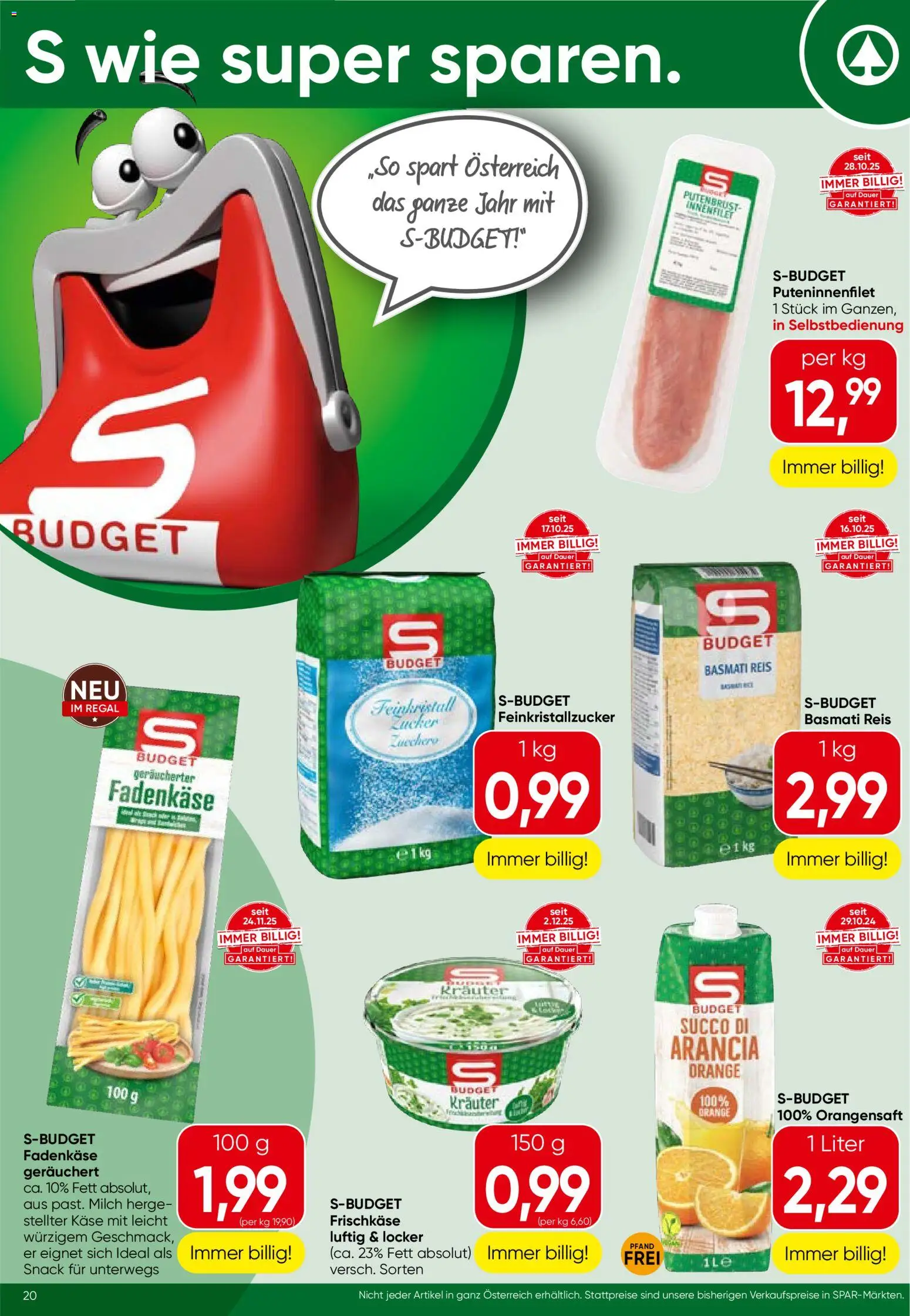 Spar Flugblatt - Niederösterreich gültig ab 02.01.2026 | Seite: 20 | Produkte: Regal, Milch, Käse, Reis