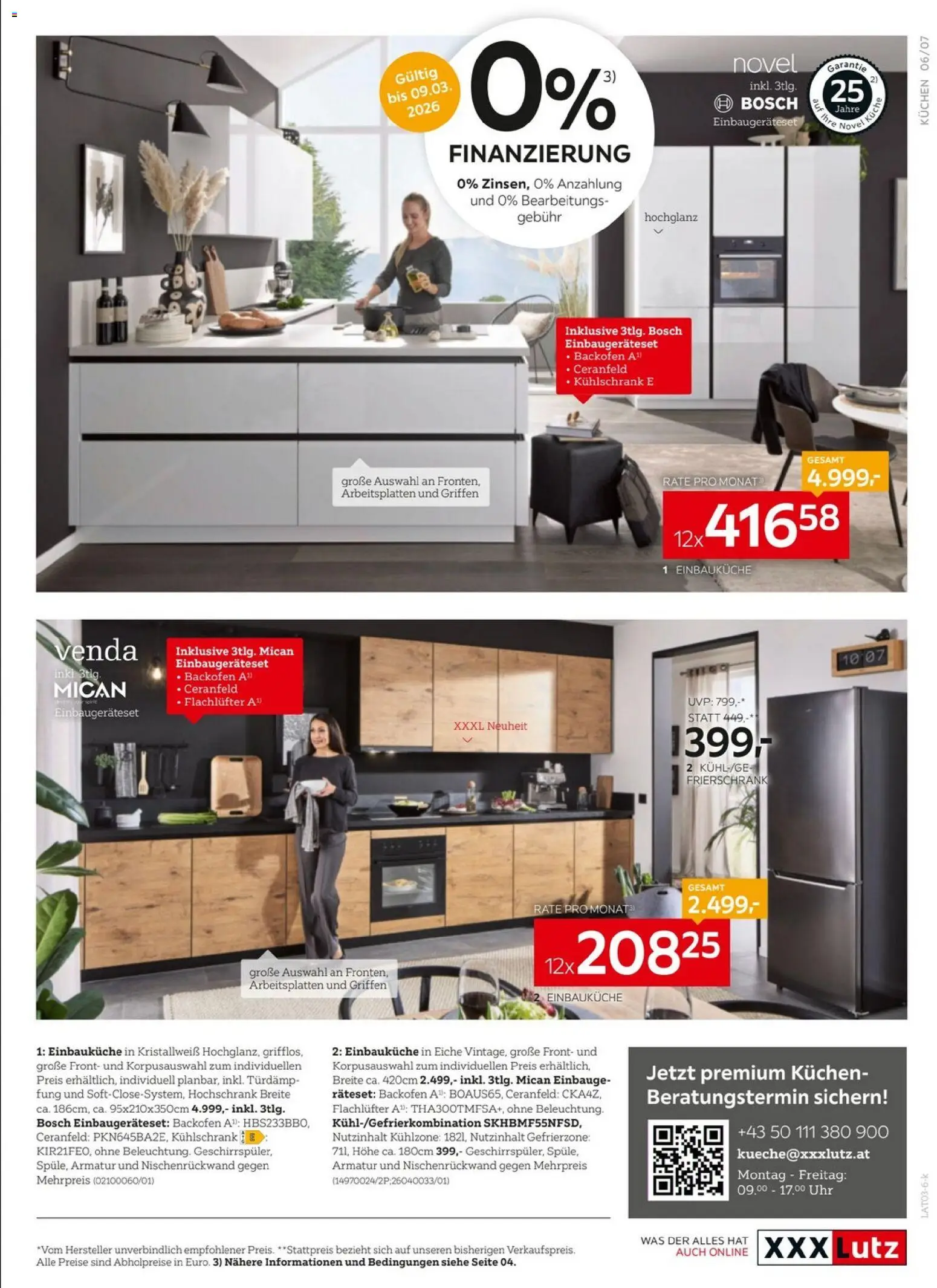 XXXLutz Küchen gültig ab 24.02.2026 | Seite: 7 | Produkte: Uhr, Kühlschrank