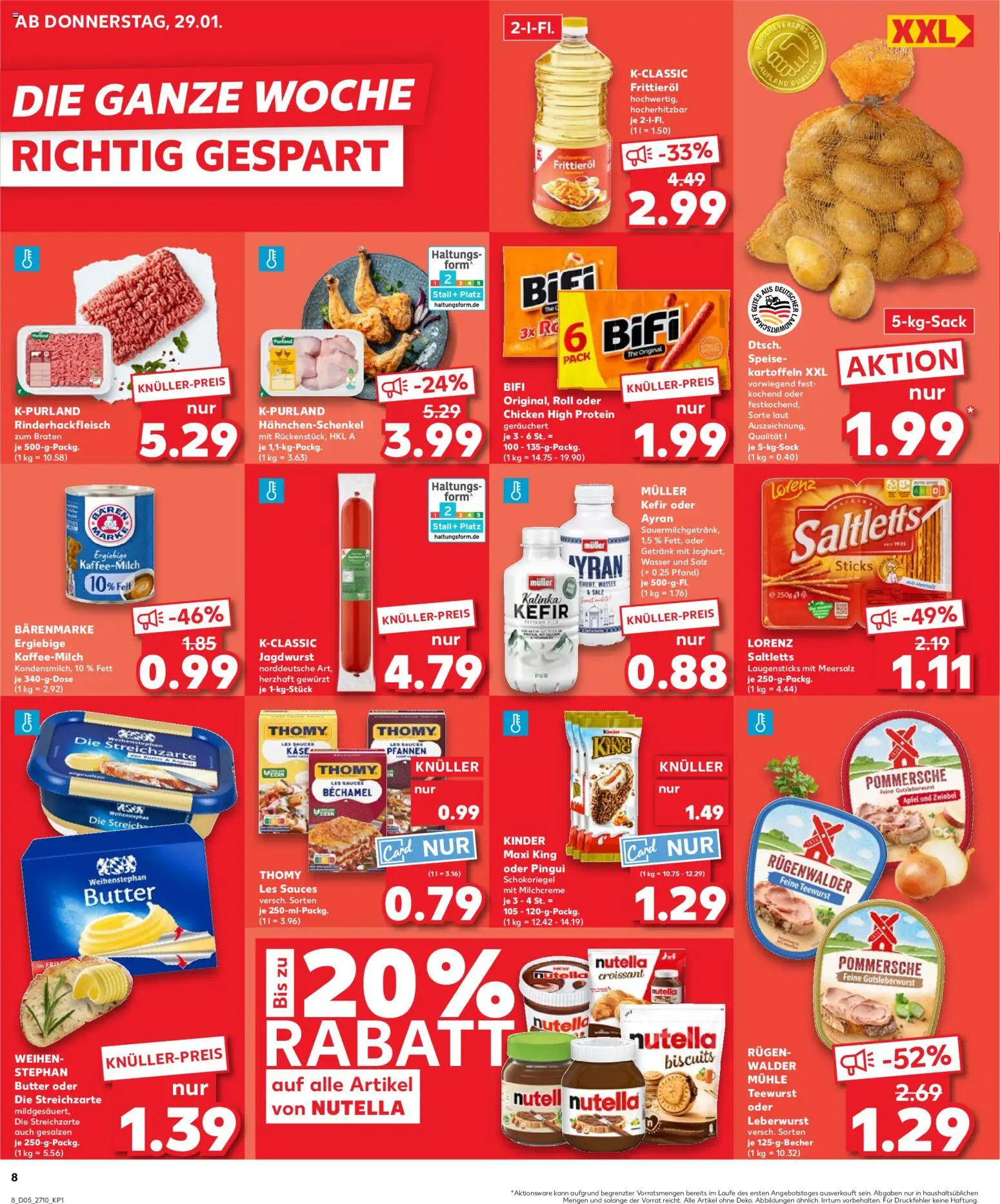 Kaufland prospekt Zeitz	 – gültig ab 01.02.2026 | Seite: 8 | Produkte: Kefir, Butter, Croissant, Kartoffeln