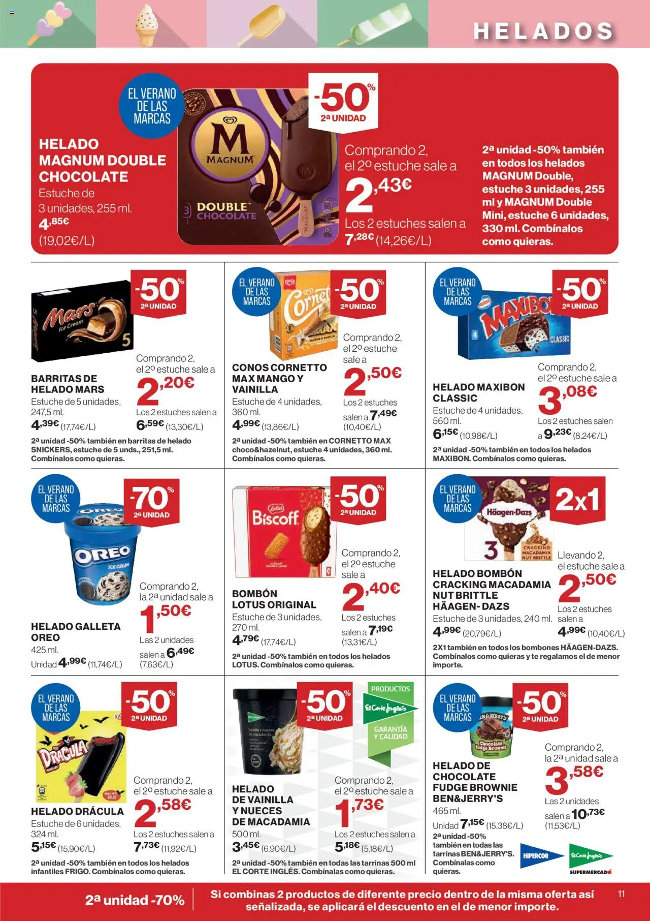 Hipercor catálogo │ válido desde el 14.08.2025 | Página: 11 | Productos: Chocolate, Té, Helado, Ρούτερ