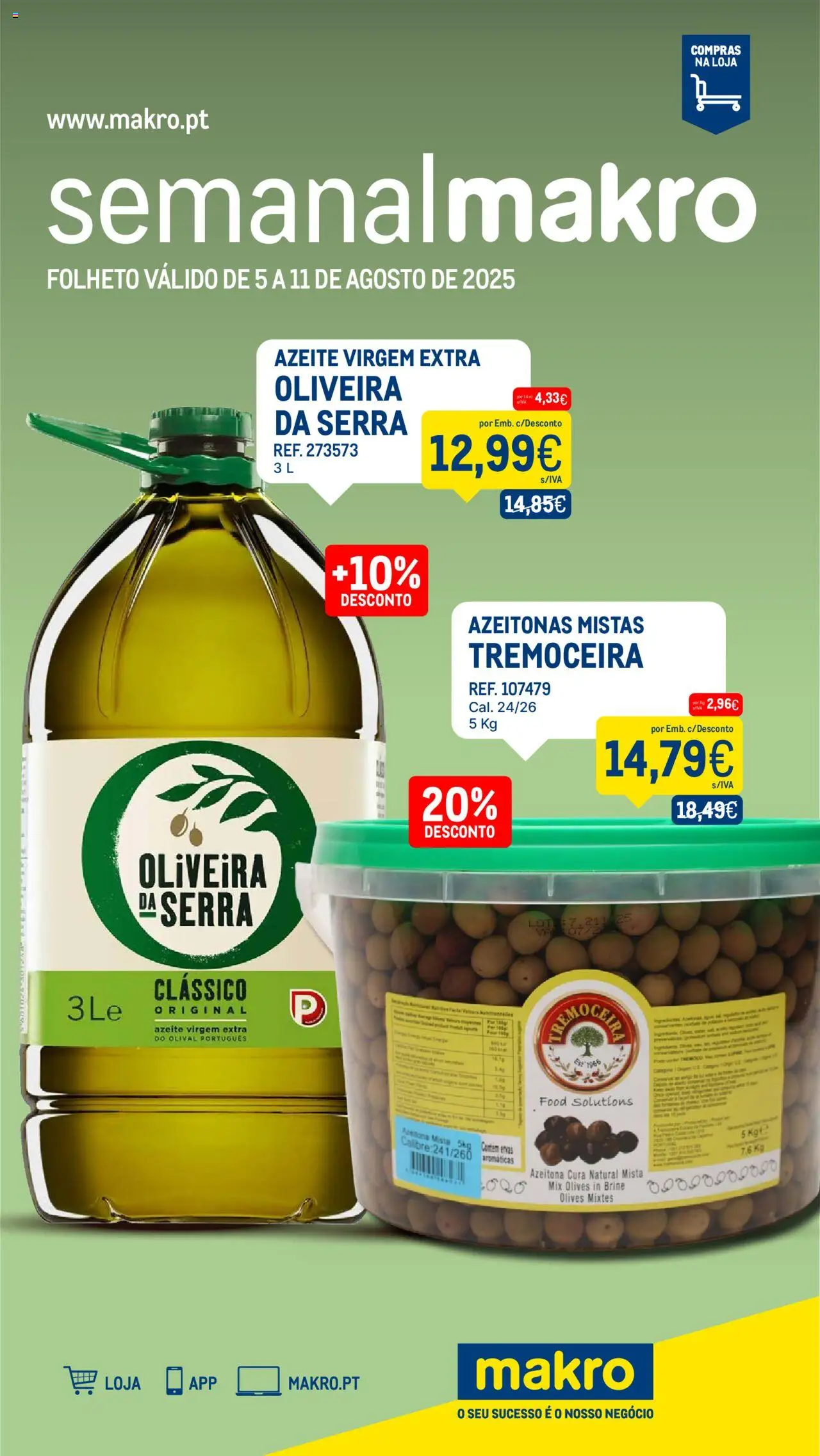 Makro folheto │ válido de 05.08.2025 | Página: 1 | Produtos: Azeite, Azeitonas