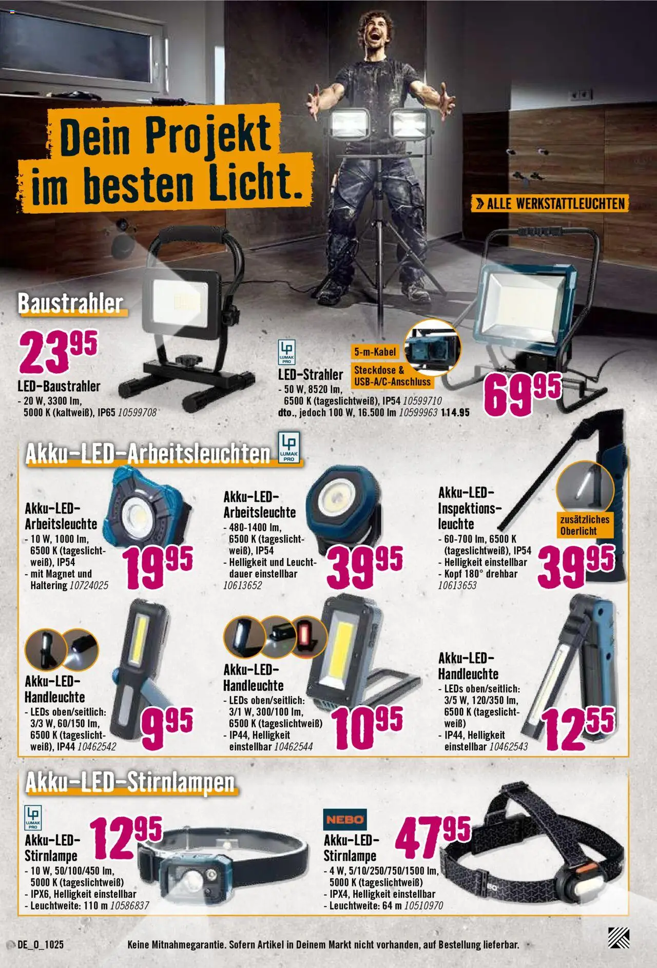 Hornbach Prospekt 	 – gültig ab 04.10.2025 | Seite: 20 | Produkte: Steckdose, Stirnlampe