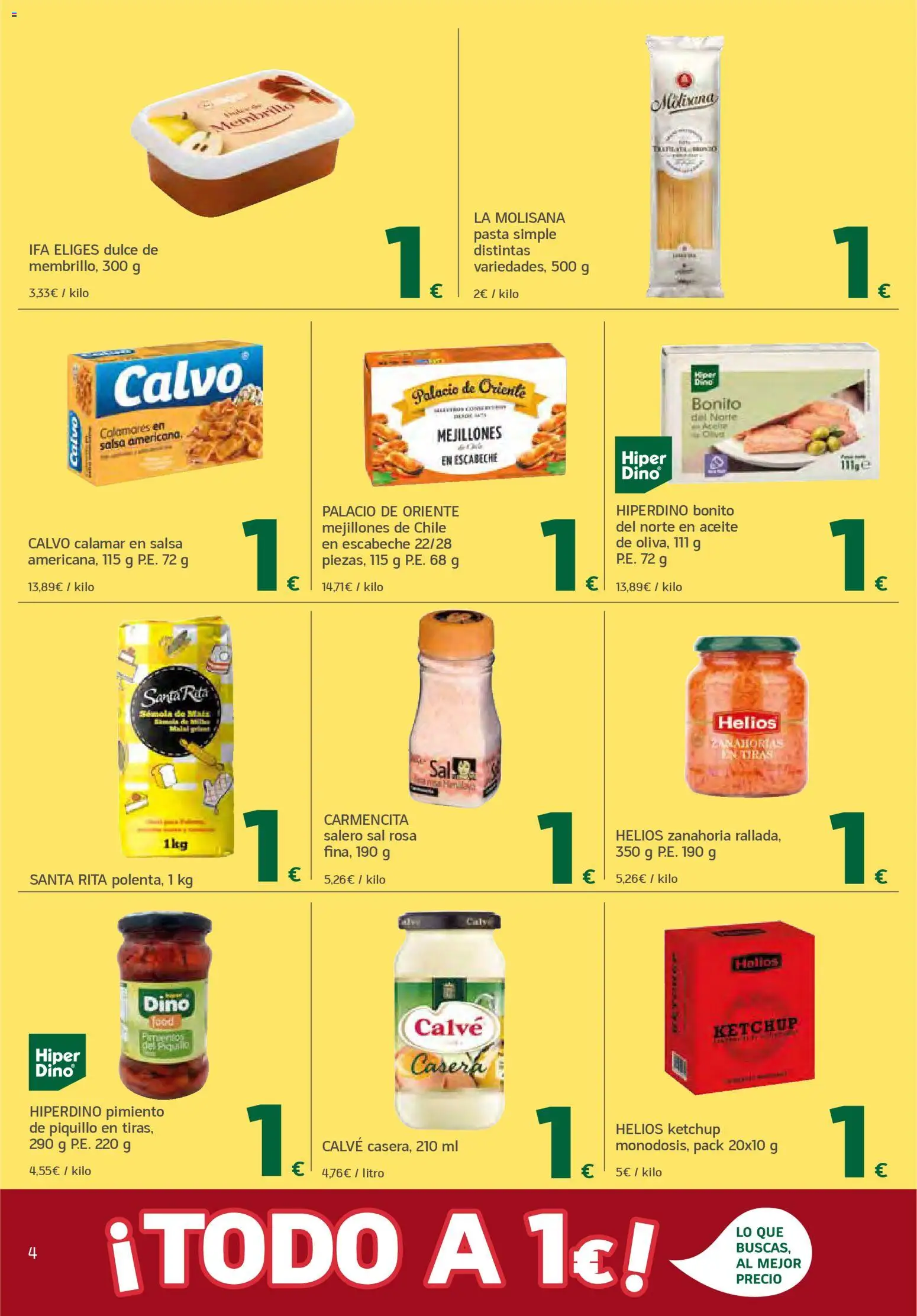 HiperDino folleto │ válido desde el 23.04.2026 | Página: 4 | Productos: Calamares, Aceite, Κάδος απορρυμάτων, Zanahoria