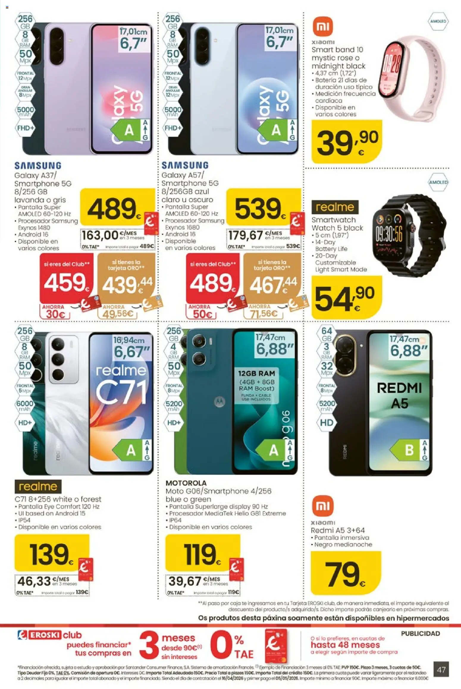 Eroski Quieres ahorrar conmigo │ válido desde el 16.04.2026 | Página: 47 | Productos: Té, Smartphone, Caja, Batería