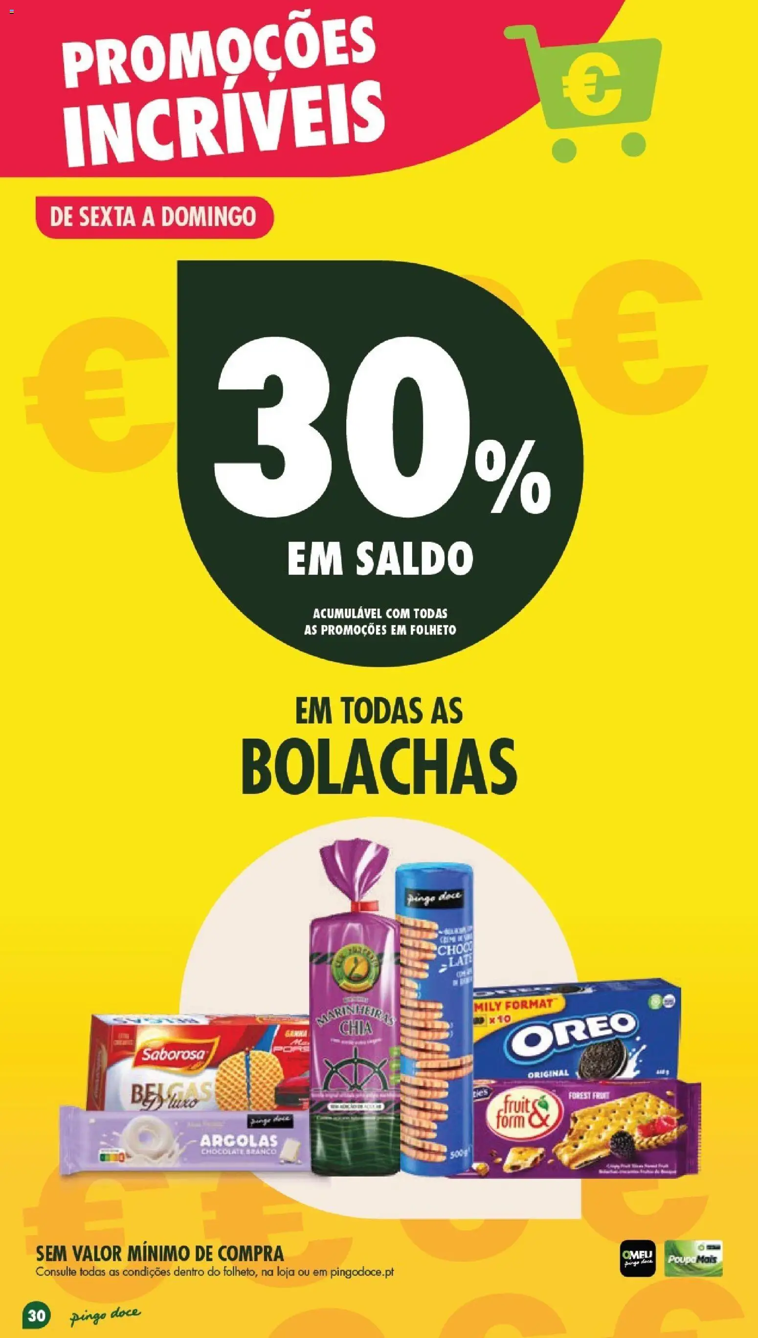 Pingo Doce Poupe este Fim de Semana │ válido de 24.04.2026 | Página: 30 | Produtos: Bolachas, Marinheiras chia, Chocolate