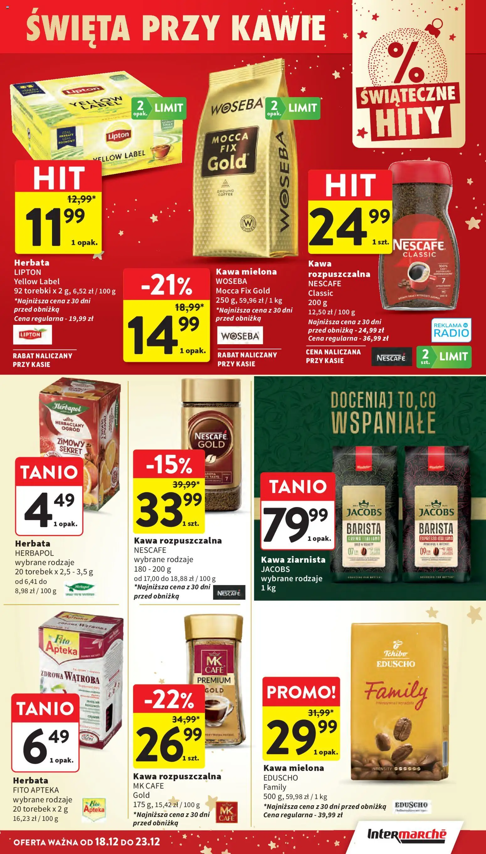 Intermarche Gazetka od 18.12.2025 | Strona: 43 | Produkty: Kawa ziarnista, Kawa rozpuszczalna, Kawa, Torebki