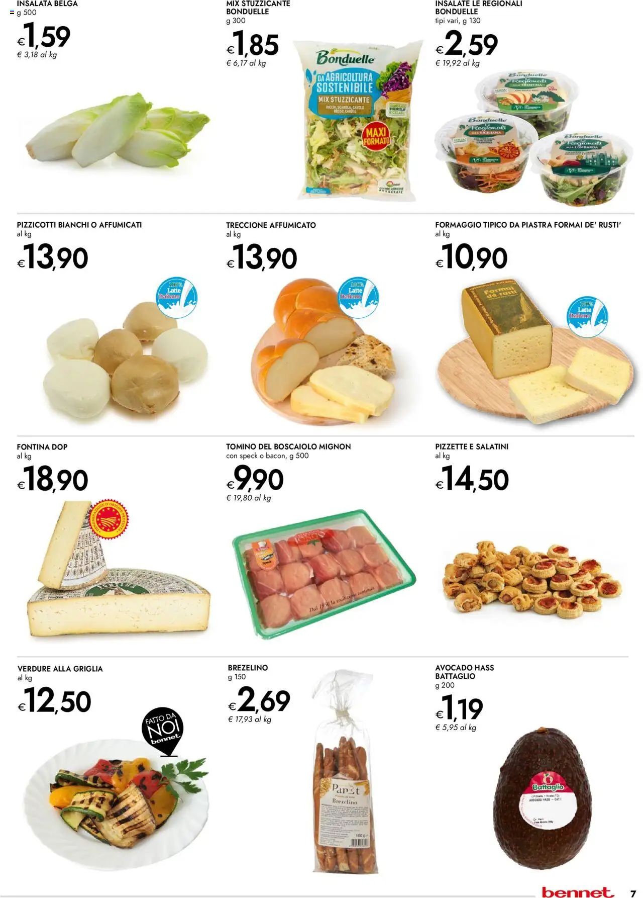 Volantino bennet del 07.08.2025 | Pagina: 7 | Prodotti: Insalata, Latte, Formaggio, Griglia