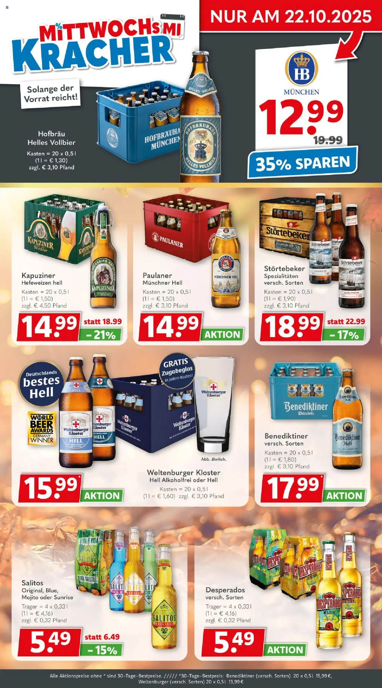 Getränkeland Prospekt 	 – gültig ab 13.10.2025 | Seite: 3 | Produkte: Benediktiner hell, Desperados, Paulaner