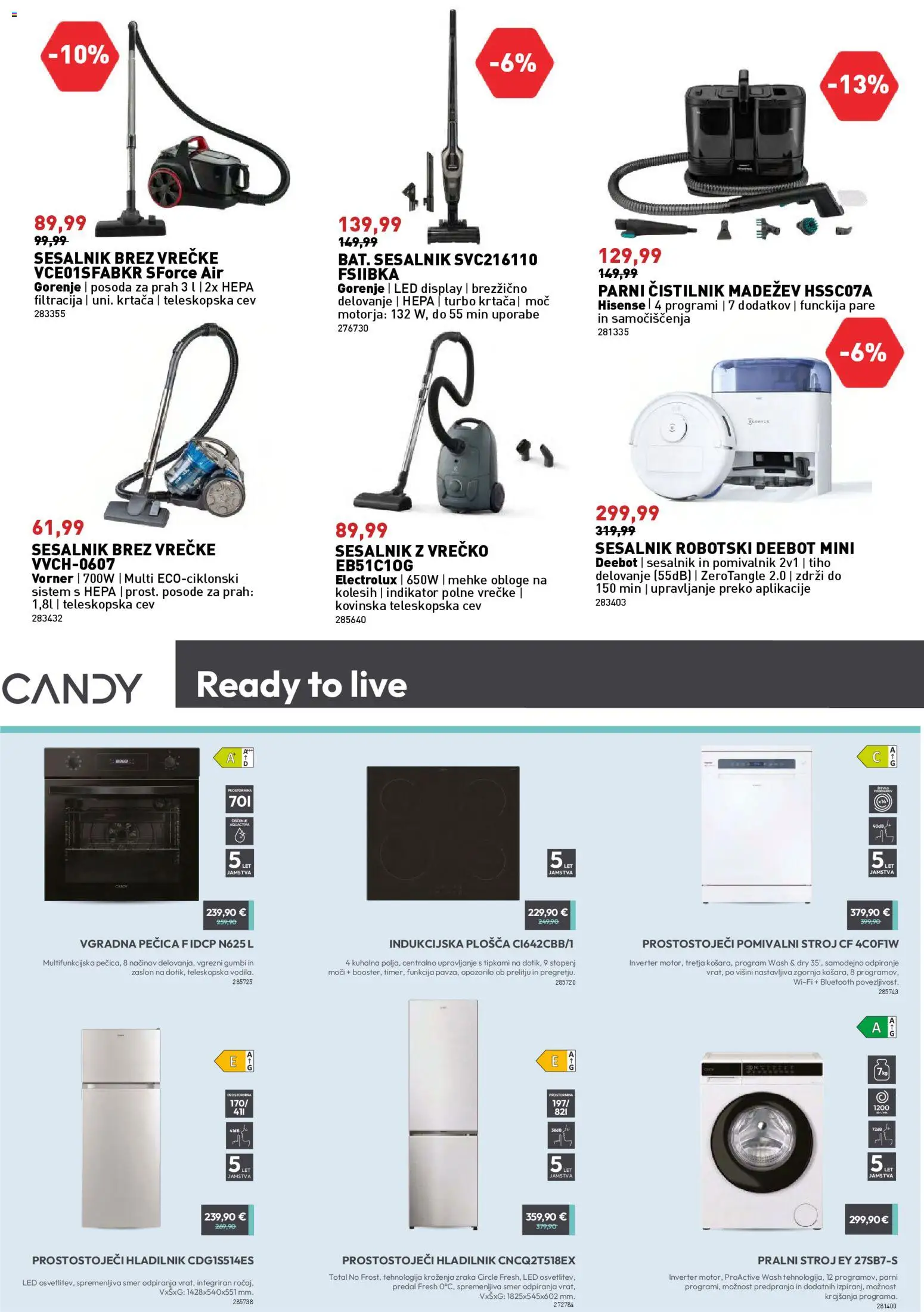 Novi Inpos katalog ponudbe – veljaven od 09.04.2026 | Stran: 13 | Izdelki: Hladilnik, Pecica, Pomivalni stroj, Vgradna pečica