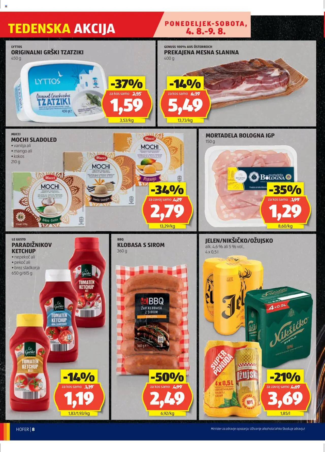 Hofer SI katalog | vrijedi od 31.07.2025 | Stranica: 8 | Proizvodi: Pivo, Mortadela, Sladoled, Mango
