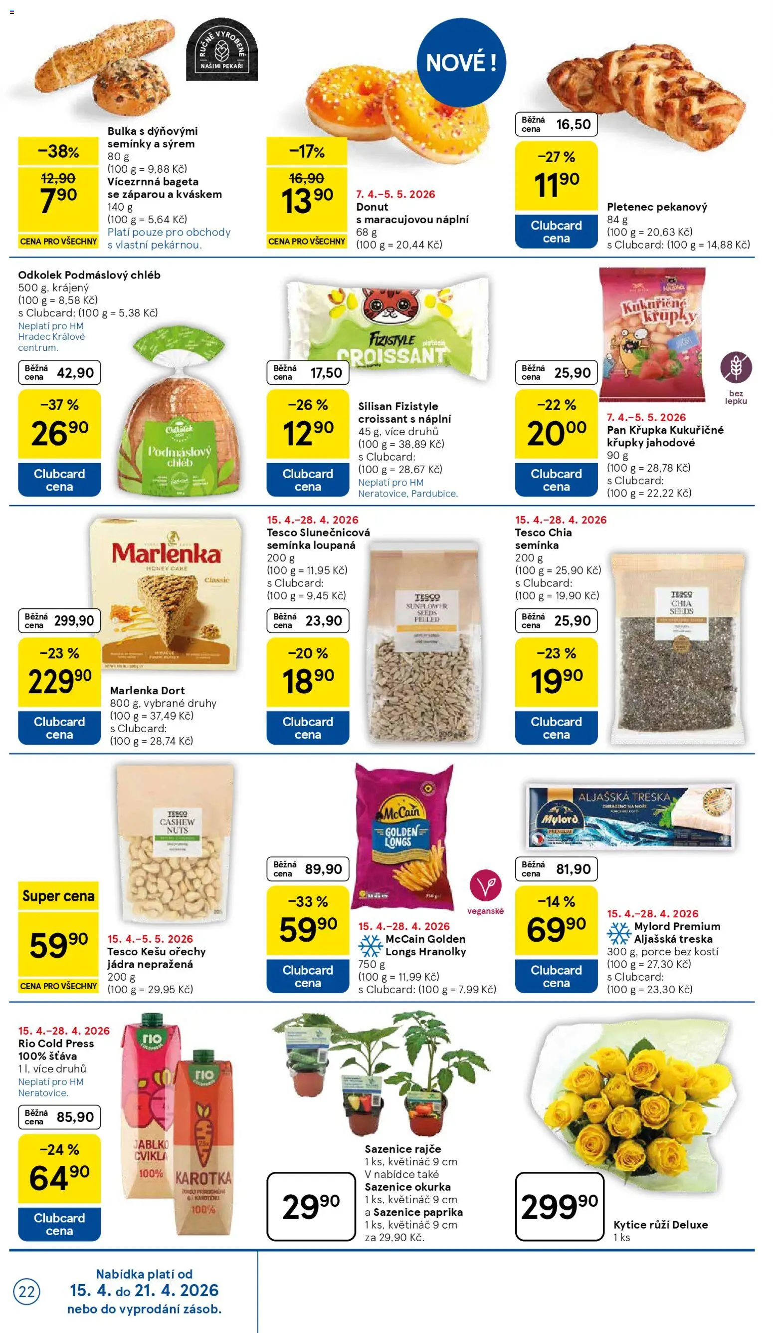 Tesco leták - Hypermarket od 15.04.2026 | Strana: 22 | Produkty: Deluxe, Slunečnicová semínka, Semínka, Marlenka