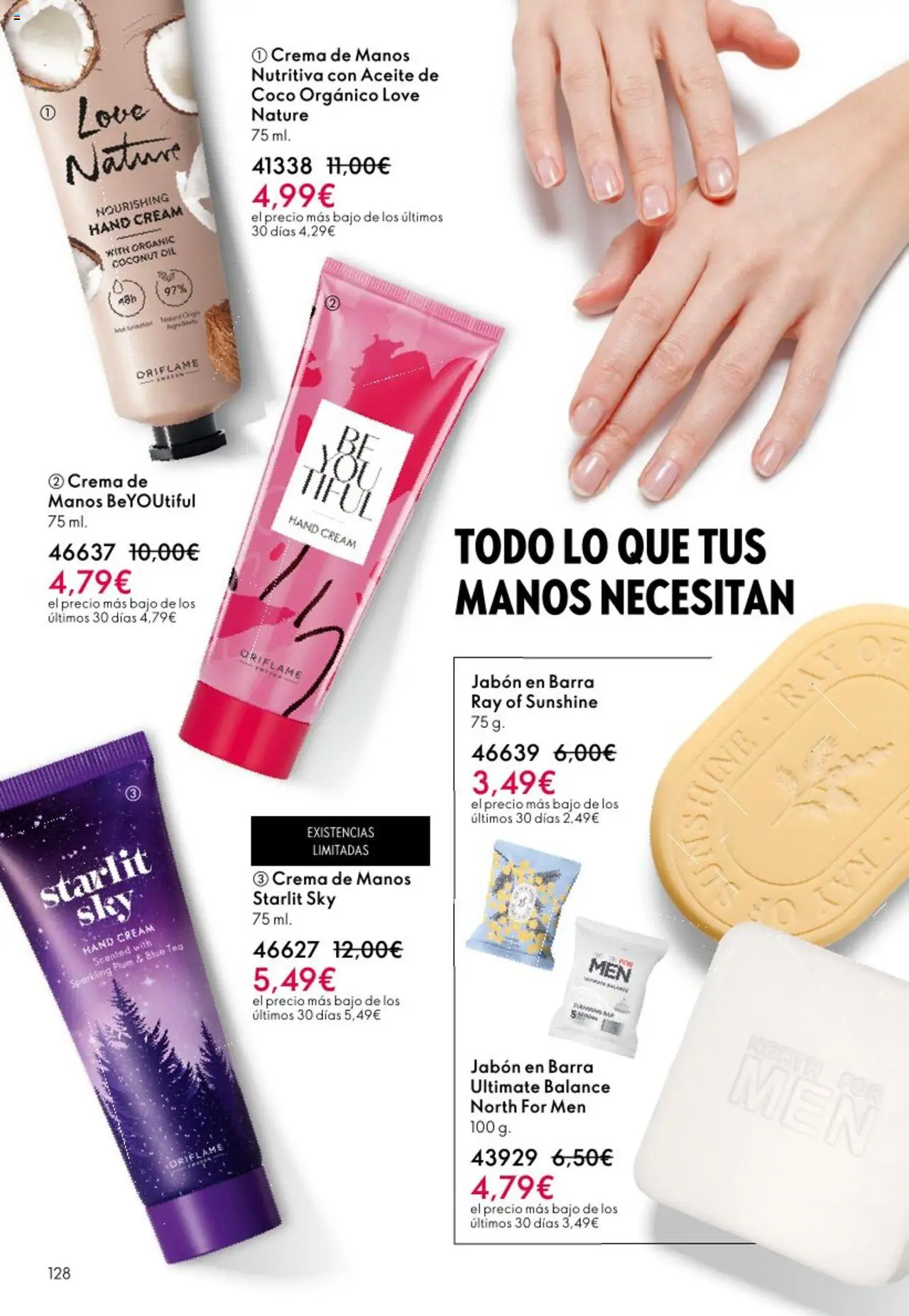Oriflame - Catálogo Campaña 13 │ válido desde el 14.09.2025 | Página: 128 | Productos: Crema de manos, Aceite, Τυρόπιτα, Jabón en barra