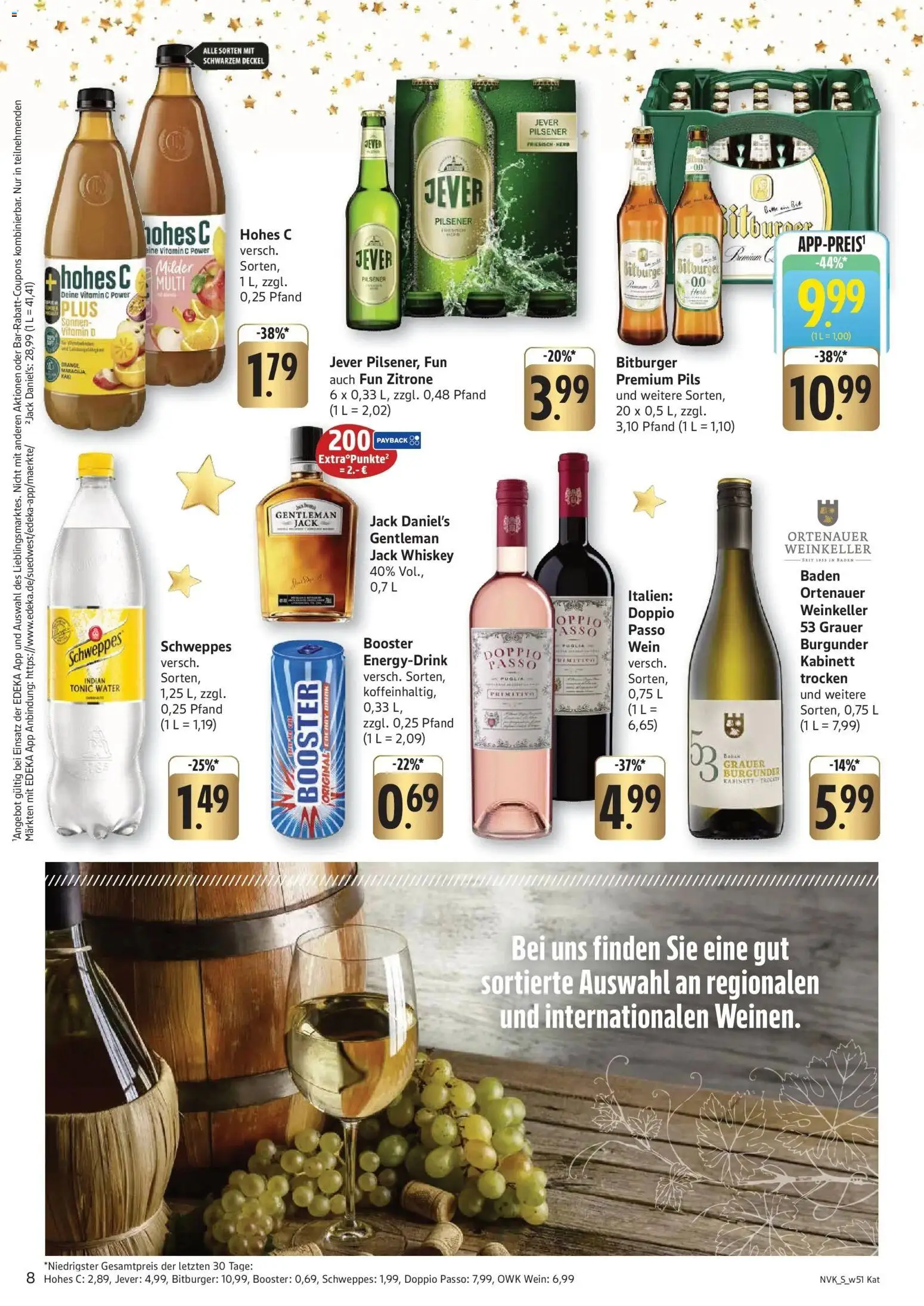 Edeka prospekt Freiburg-Hochdorf	 – gültig ab 15.12.2025 | Seite: 8 | Produkte: Pils, Doppio Passo, Jever, Hohes c