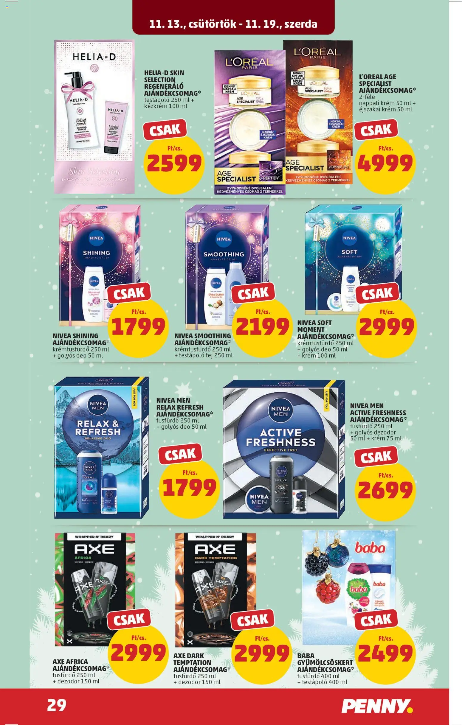 PENNY akciós ujság - amely érvényes a következő dátumtól: 13.11.2025 | Oldal: 33 | Termékek: Testápoló, Kézkrém, Tusfürdő, Dezodor