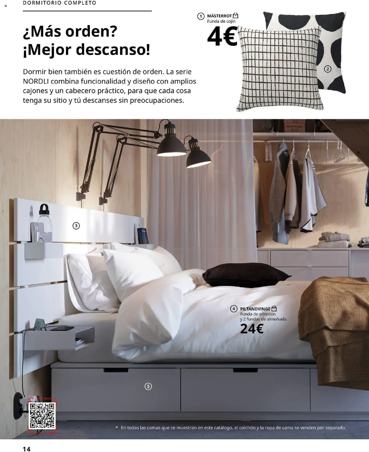 Catálogo IKEA Dormitorios │ válido desde el 01.02.2026 | Página: 14 | Productos: Colchon, Funda, Κασέρι, Cama