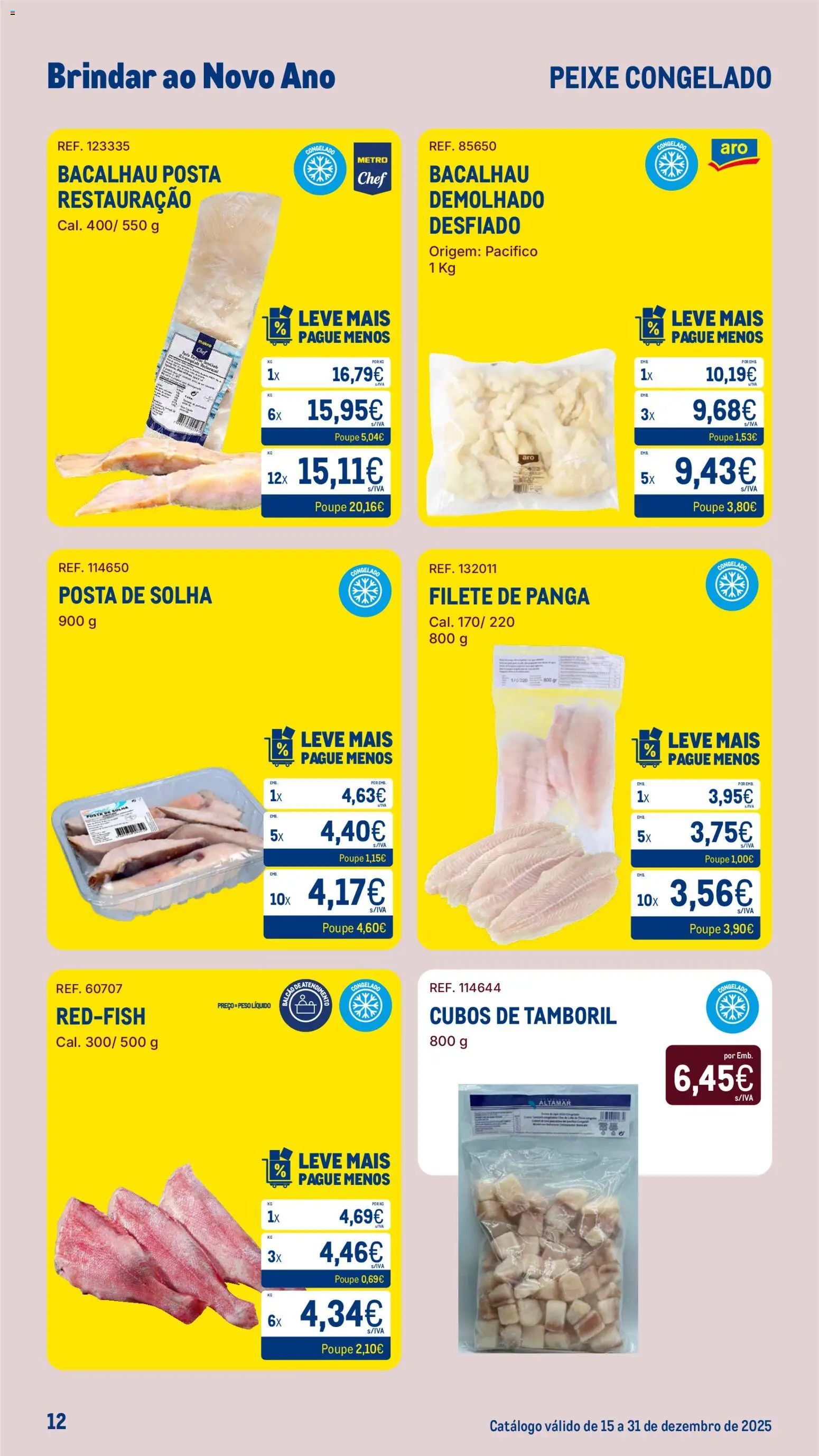 Makro Catálogo Brindar ao Ano Novo │ válido de 15.12.2025 | Página: 12 | Produtos: Bacalhau, Tamboril, Peixe