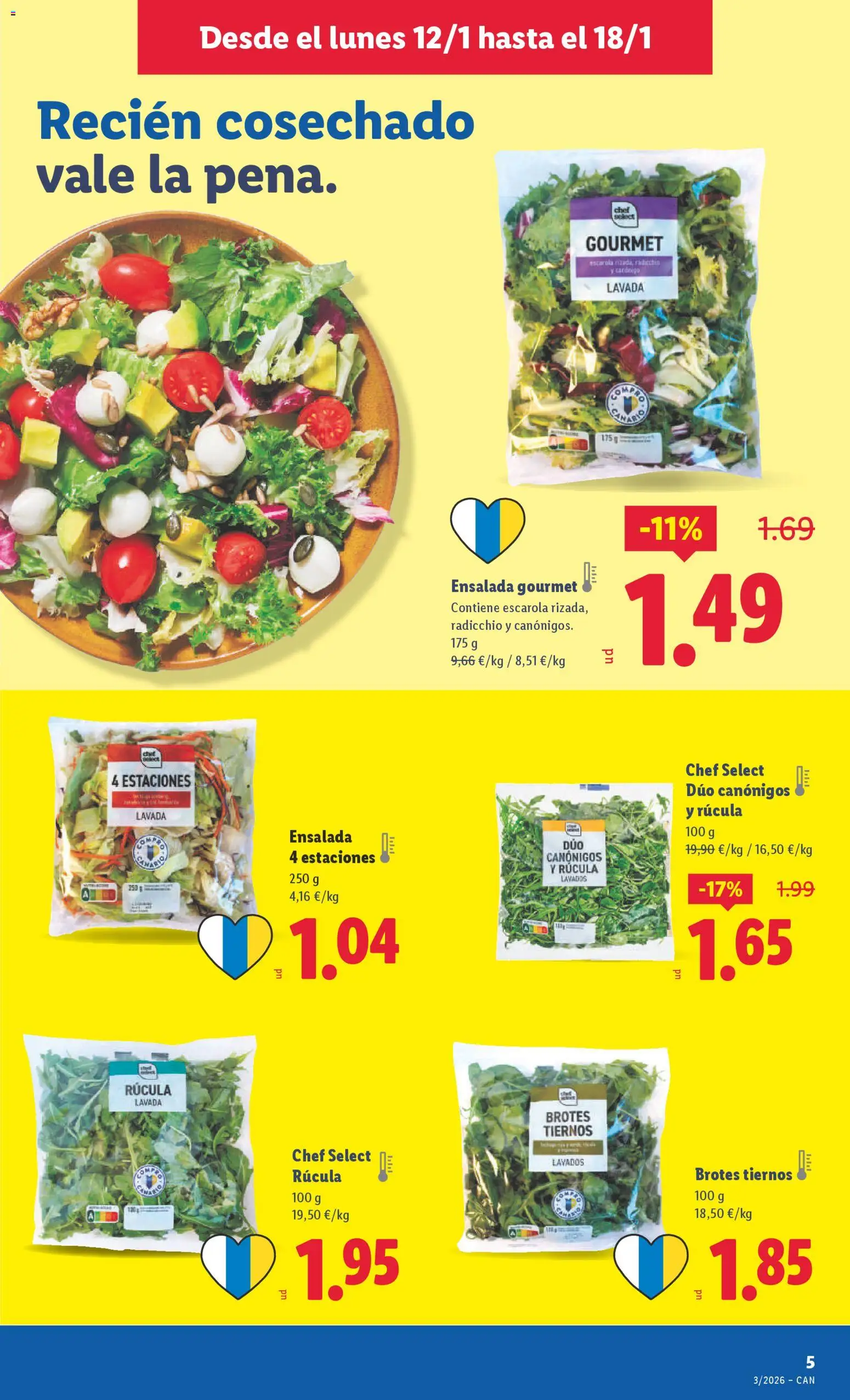 Lidl -Canarias │ válido desde el 12.01.2026 | Página: 5 | Productos: Ensalada