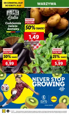 Lidl Gazetka od 24.07.2025 | Strona: 20 | Produkty: Mięta, Mięta w doniczce, Ziemniaki, Warzywa