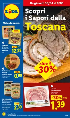 Anteprima del volantino Lidl volantino Toscana valido a partire dal 30.04.2026