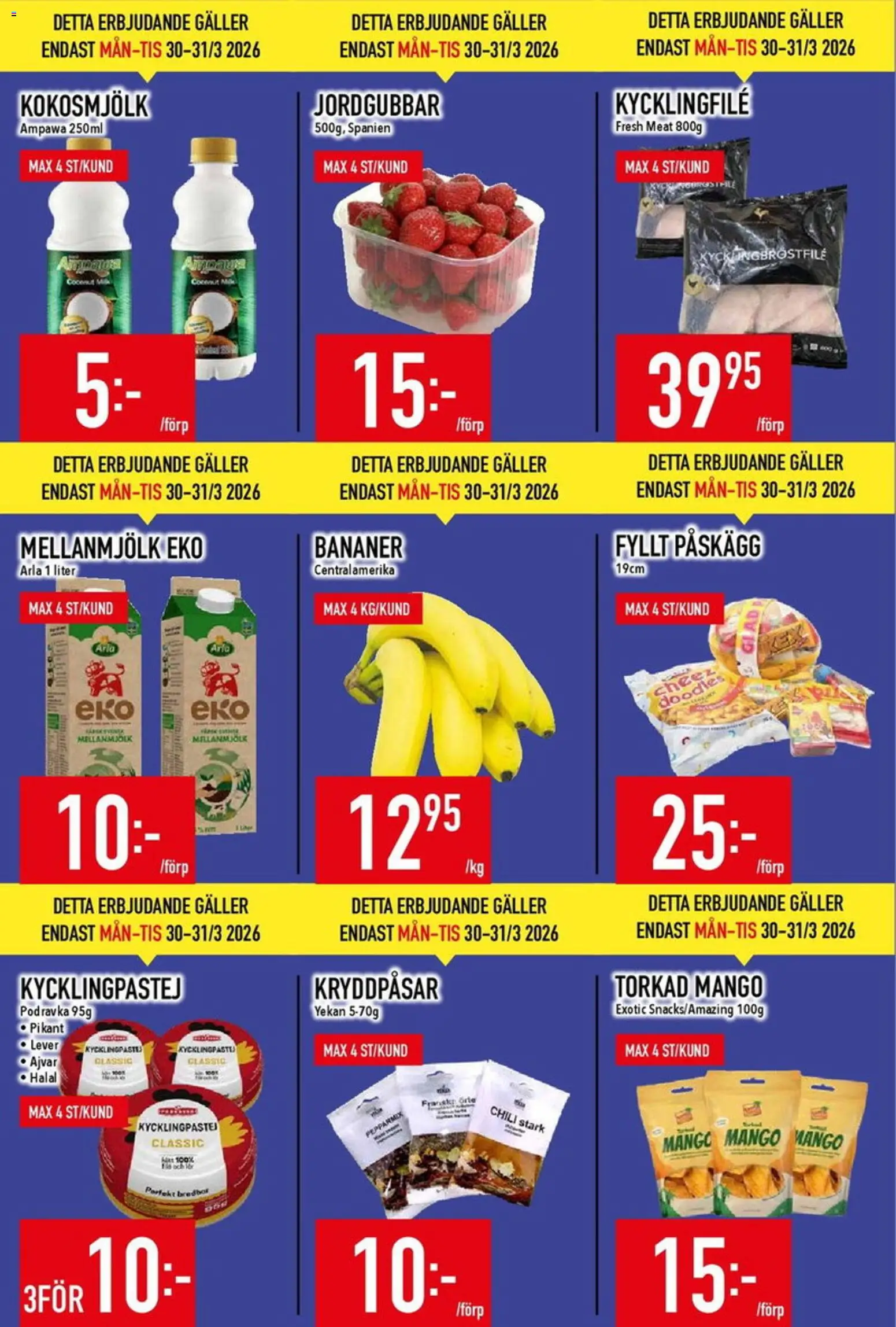 Matdax reklamblad aktuell från 07.04.2026 | Sida: 2 | Produkter: Kycklingfile, Galler, Chili, Jordgubbar