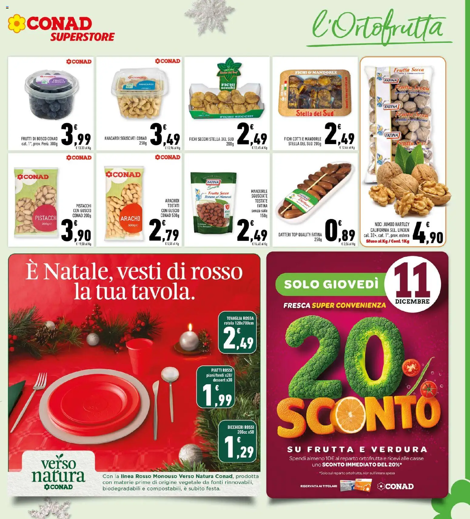 Volantino Conad del 10.12.2025 | Pagina: 9 | Prodotti: Frutta, Sale, Noci, Mandorle