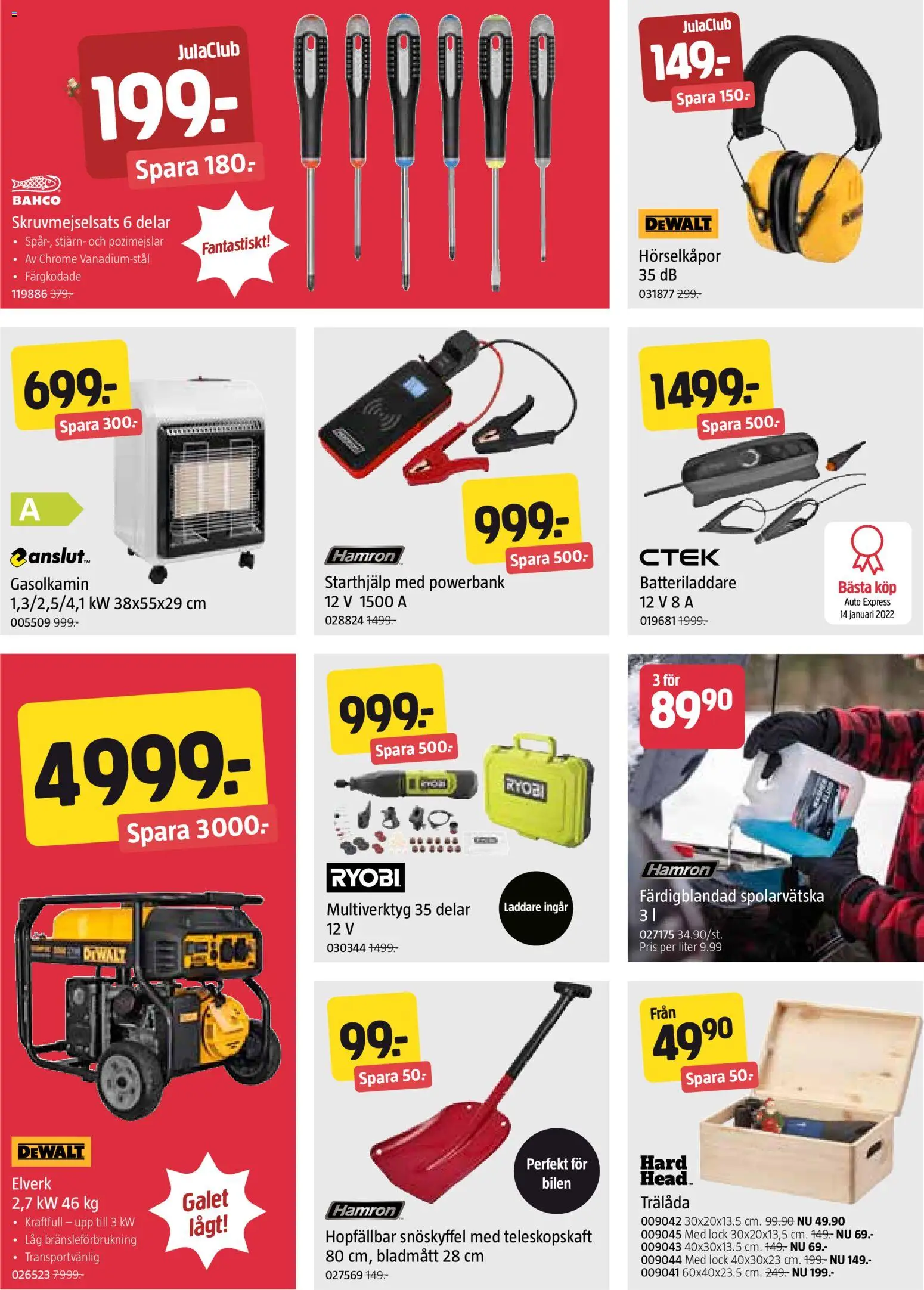 Jula reklamblad aktuell från 15.12.2025 | Sida: 6 | Produkter: Elverk, Laddare, Spolarvätska, Powerbank