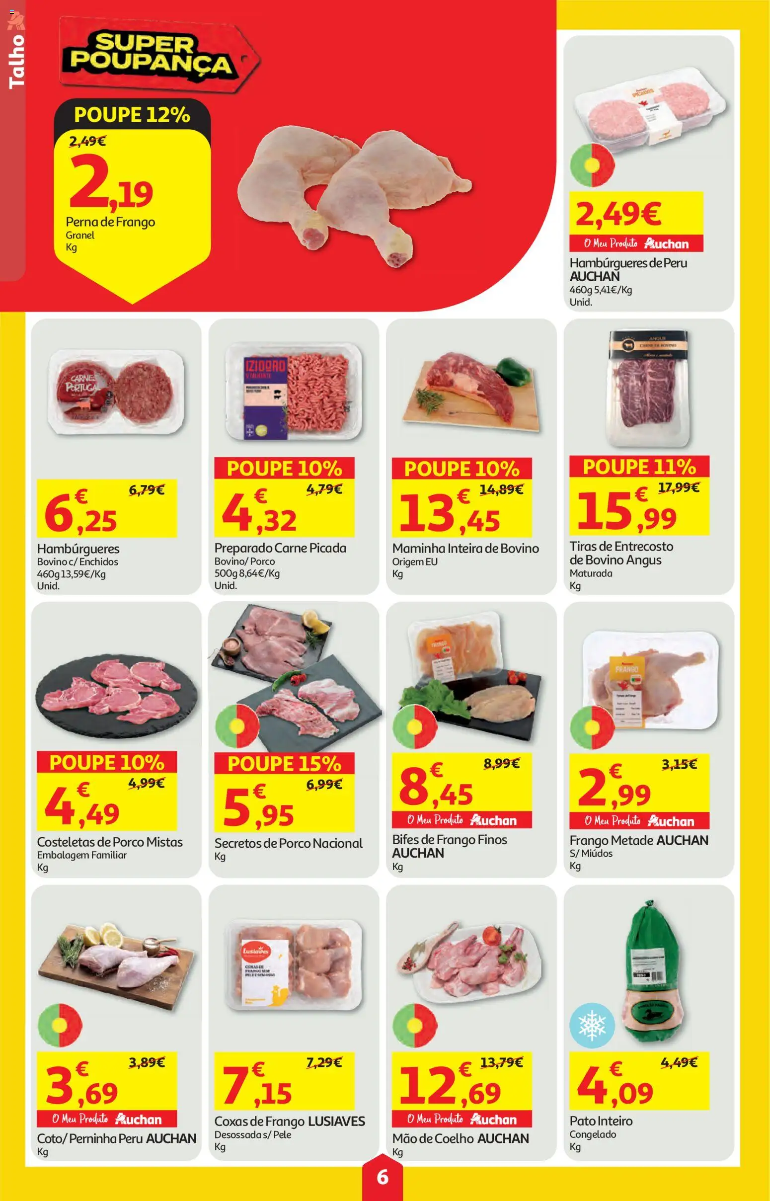 Auchan folheto │ válido de 16.04.2026 | Página: 6 | Produtos: Frango, Peru, Carne picada, Carne