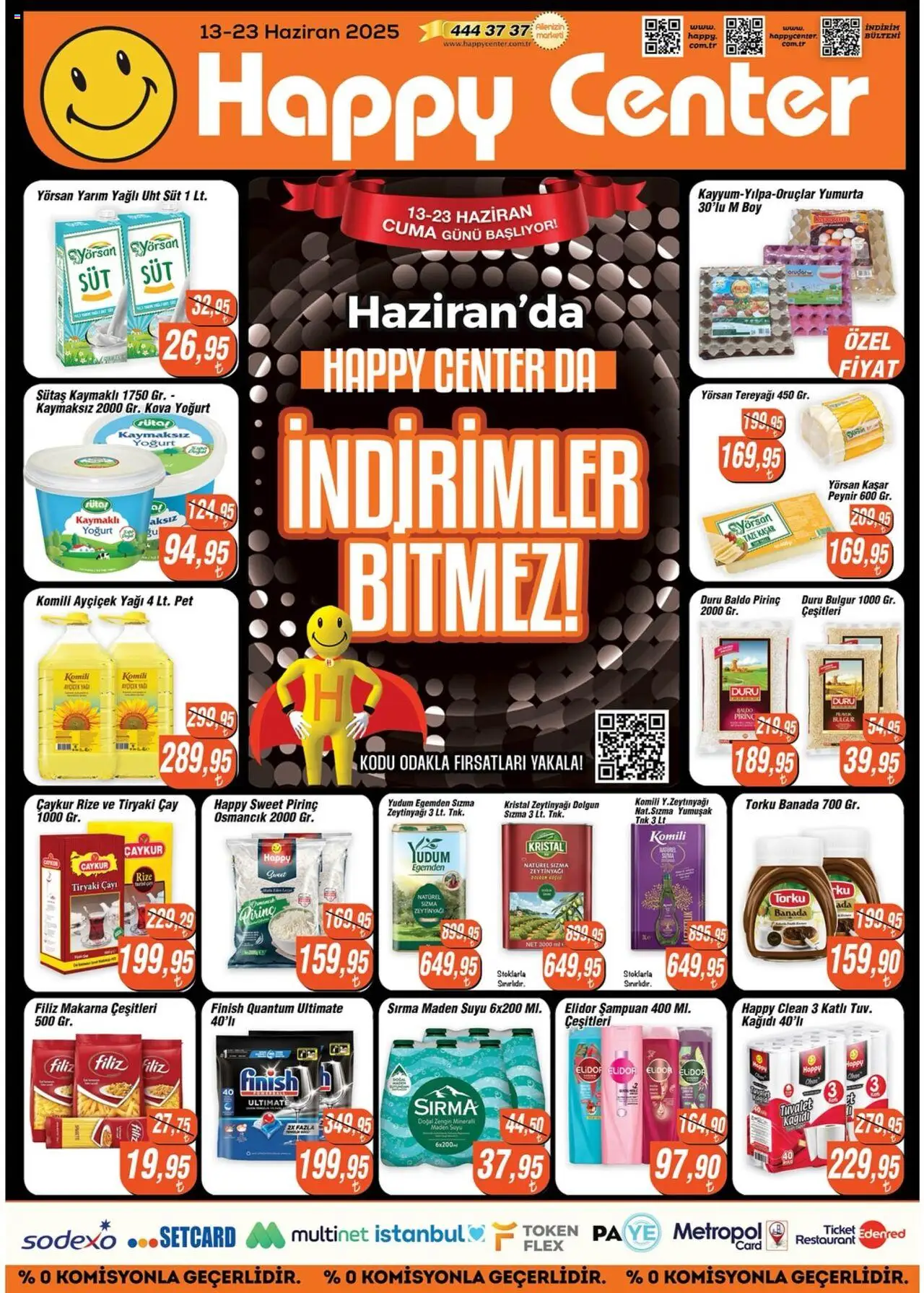 Happy Center Katalog - 13.06.2025 tarihinden itibaren geçerlidir | Sayfa: 1 | Ürünler: Süt, Peynir, Çay, Makarna