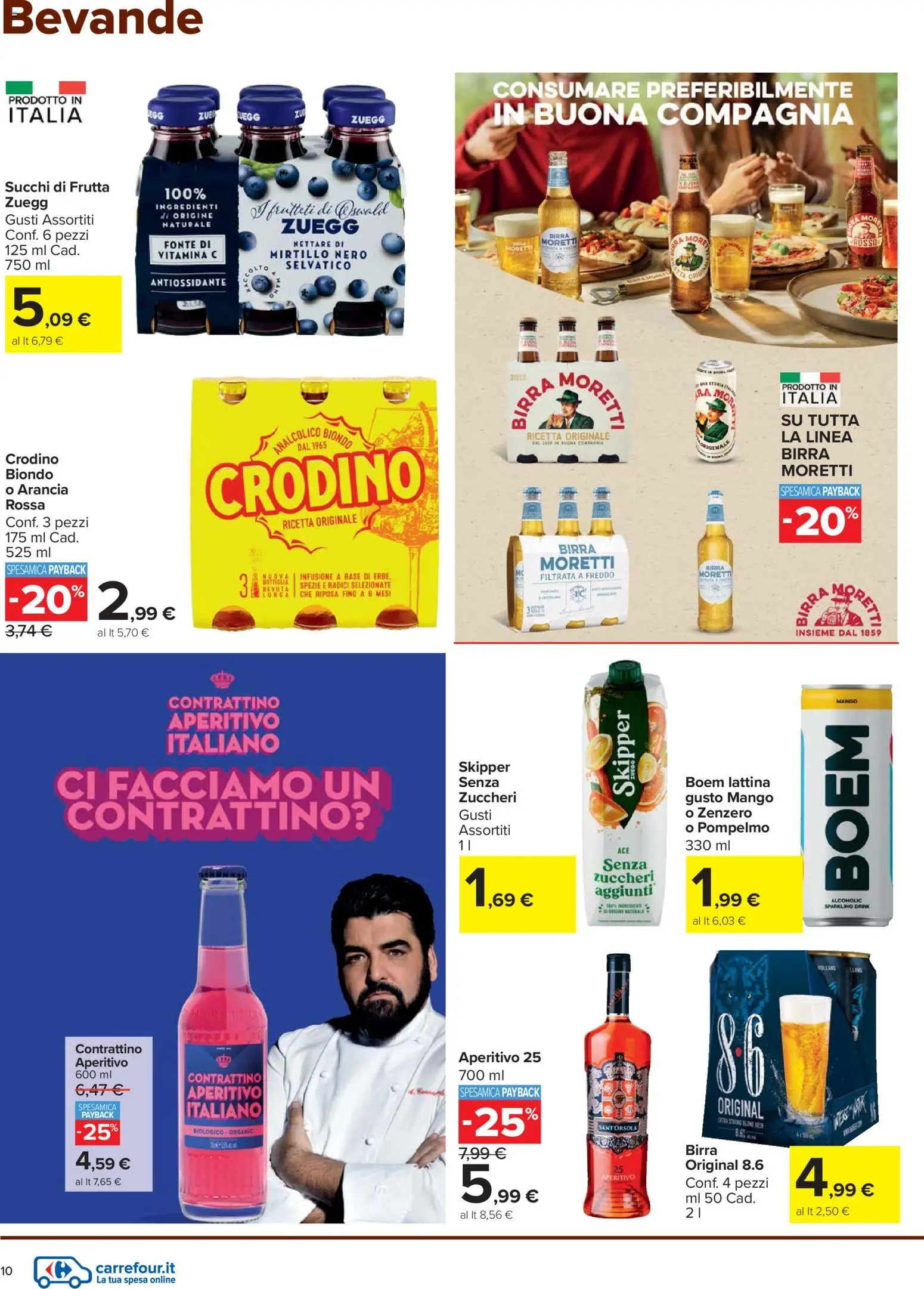 Volantino Carrefour del 27.11.2025 | Pagina: 10 | Prodotti: Birra, Frutta, Arancia, Aperitivo