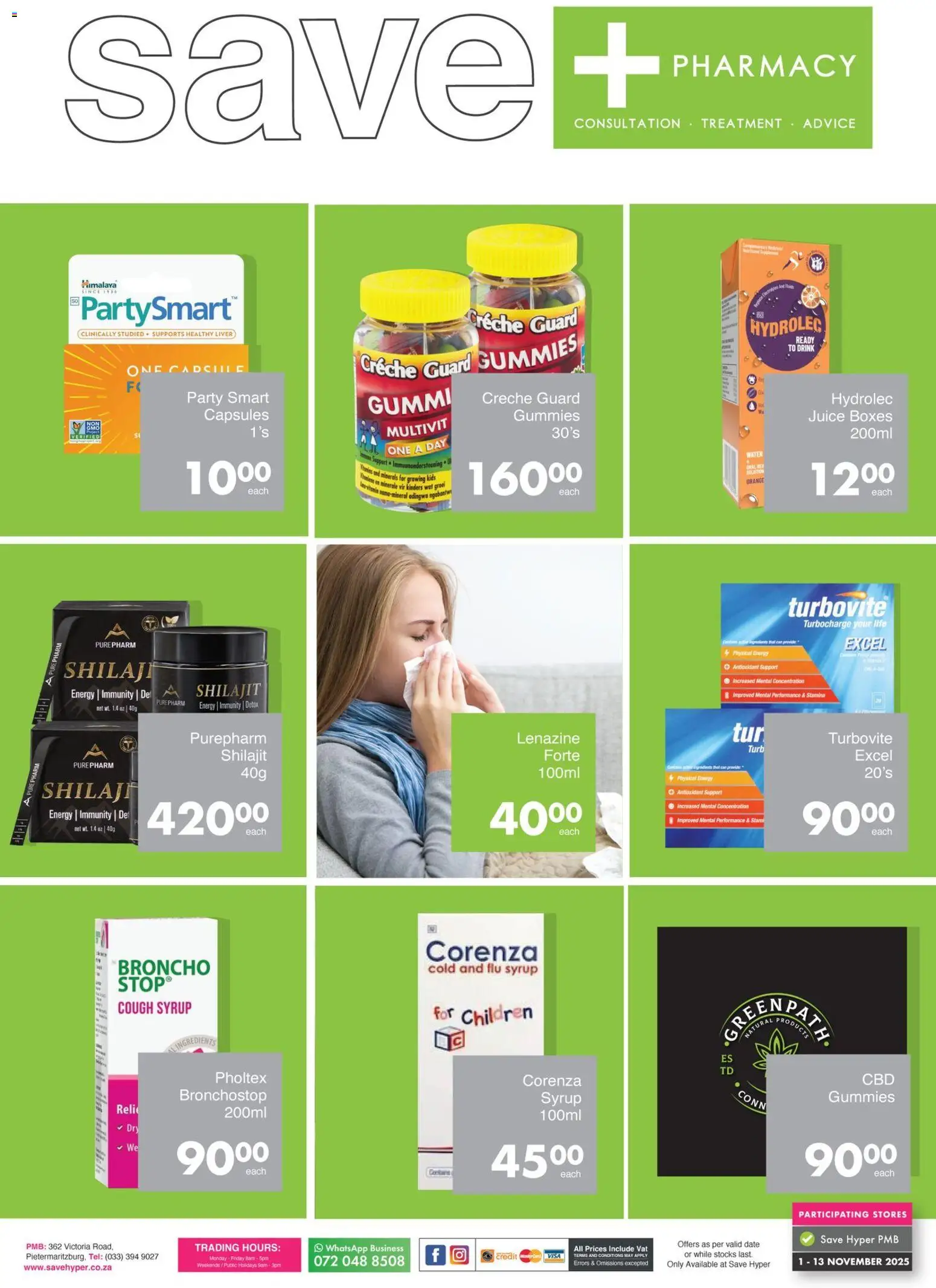 New Save catalogue – valid from 01.11.2025 | Page: 2 | Products: Drone, Cough syrup, Juice, Syrup