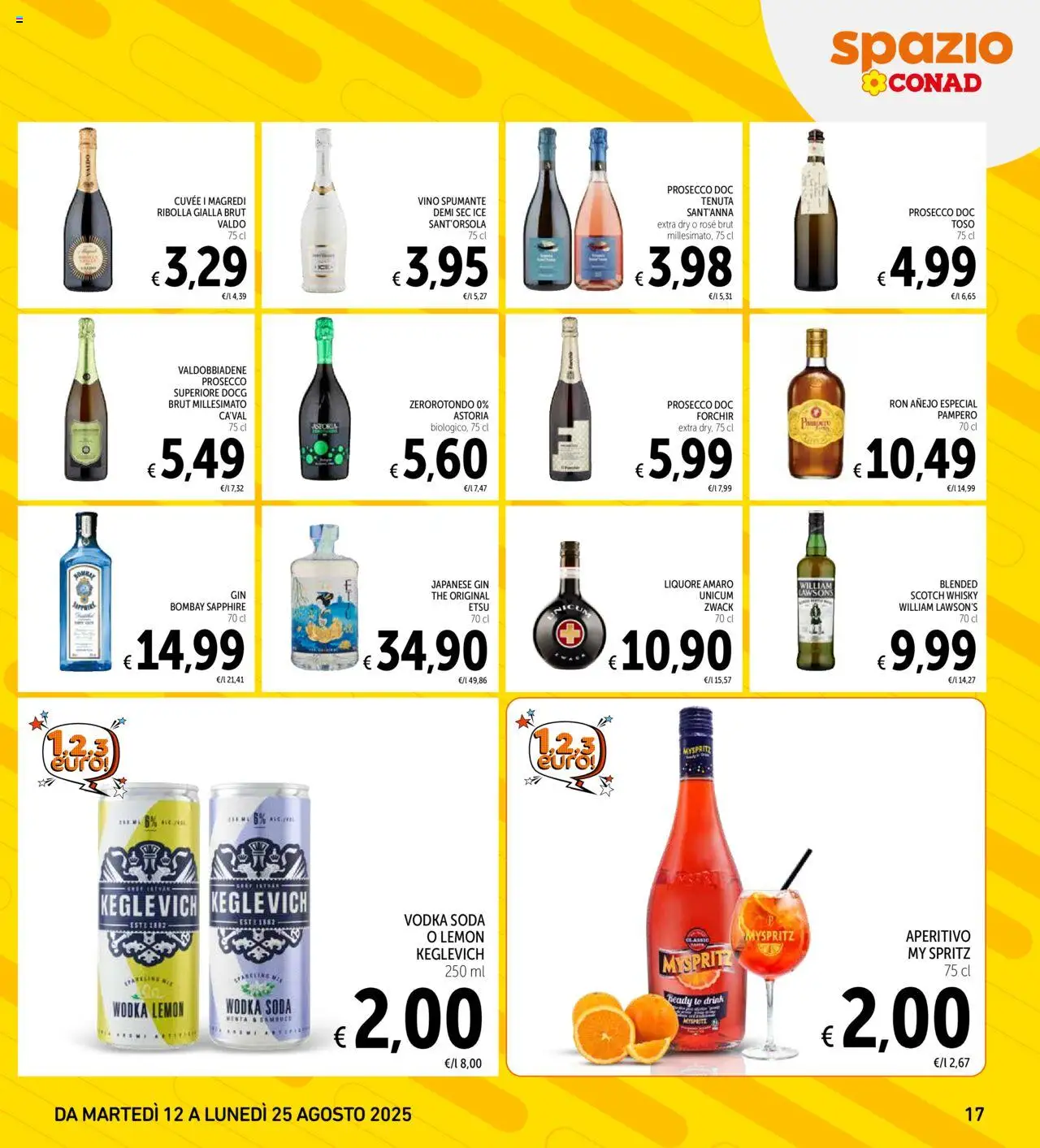 Volantino Spazio Conad del 12.08.2025 | Pagina: 17 | Prodotti: Whisky, The, Liquore, Amaro