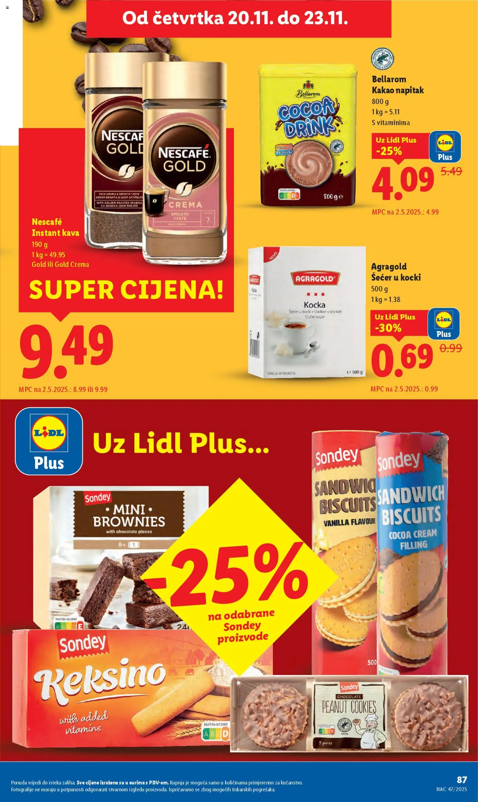 Lidl katalog | vrijedi od 17.11.2025 | Stranica: 87 | Proizvodi: Nescafe, Kava, Šećer, Kakao