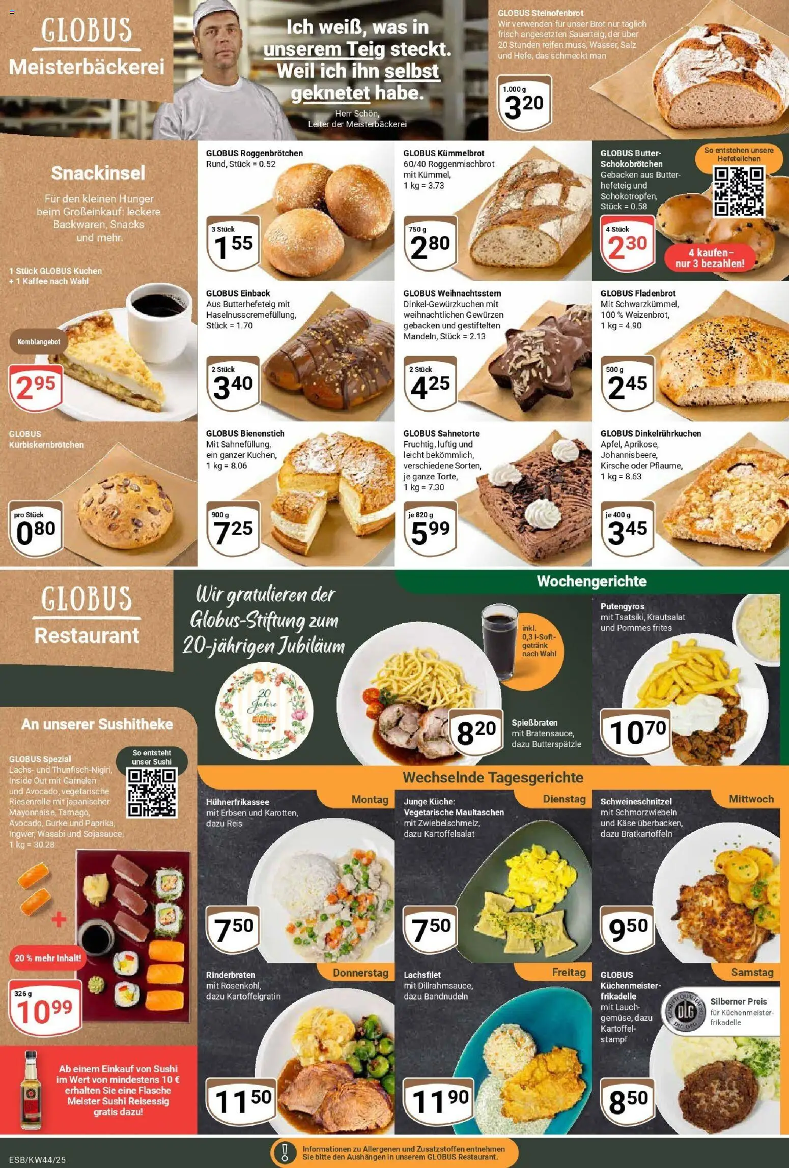 Globus prospekt Eschborn	 – gültig ab 26.10.2025 | Seite: 8 | Produkte: Küche, Pommes frites, Lachs, Brot