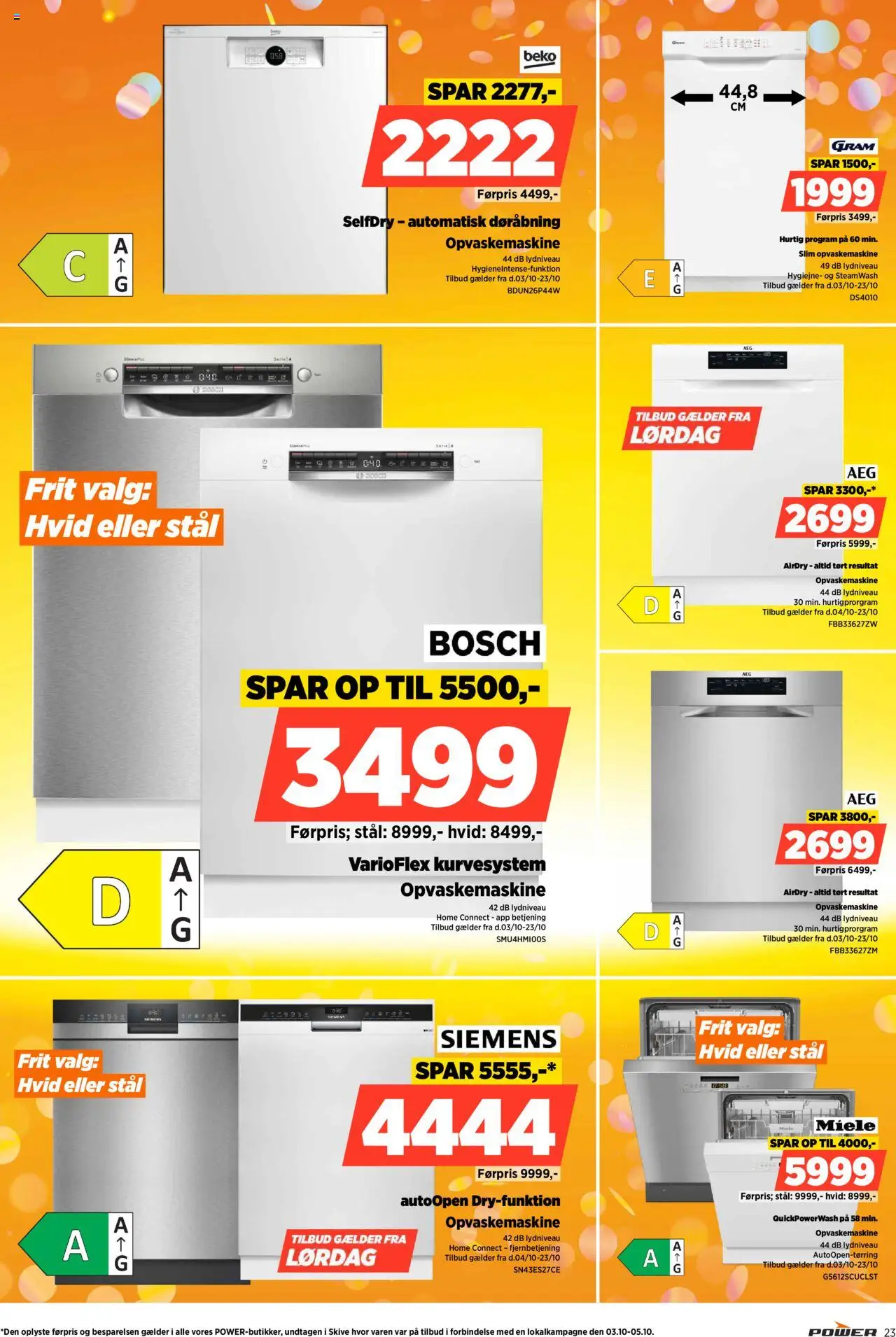 Power tilbudsavis – gyldig fra 03.10.2025 | Side: 23 | Produkter: Opvaskemaskine