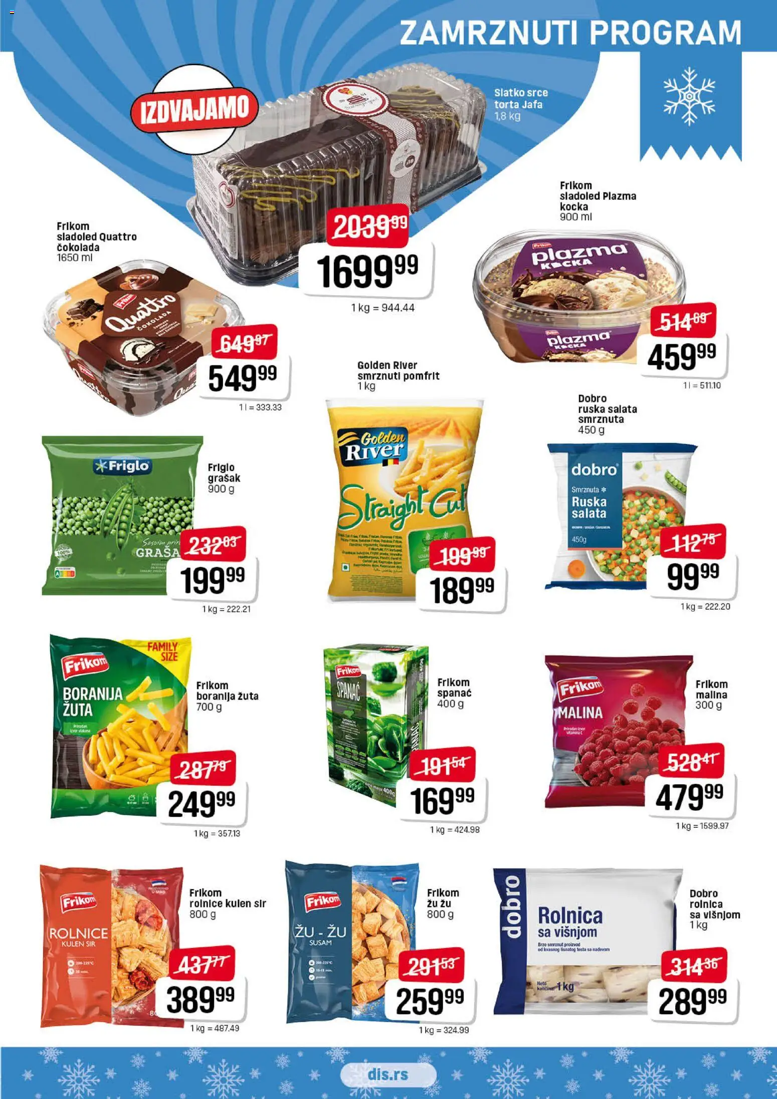 Super DIS katalog - važi od 02.01.2026 | Strana: 5 | Proizvode: Sladoled, Salata, Grašak, Čokolada