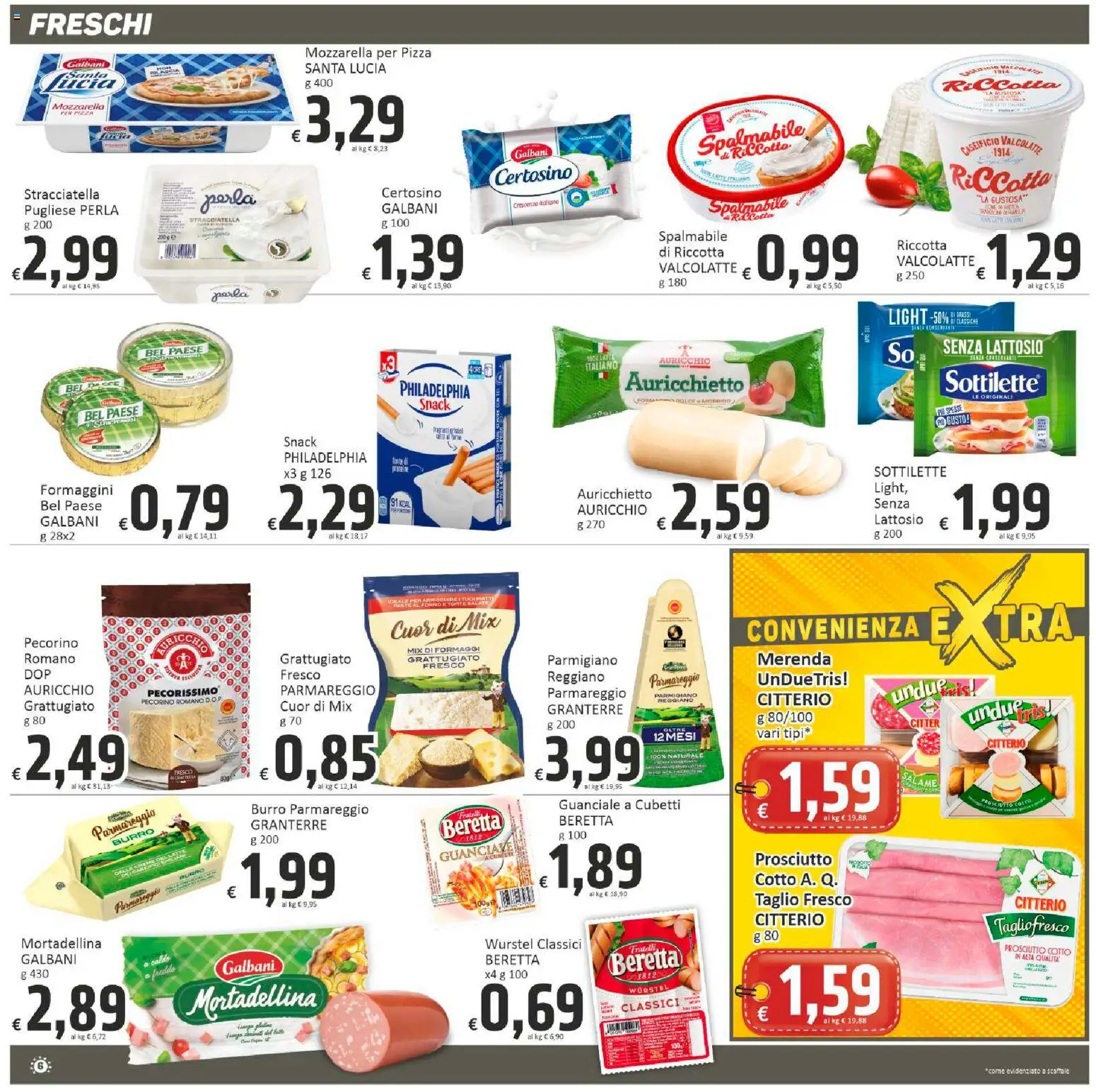 Volantino Paghi Poco del 19.01.2026 | Pagina: 6 | Prodotti: Pizza, Burro, Parmigiano, Pecorino Romano