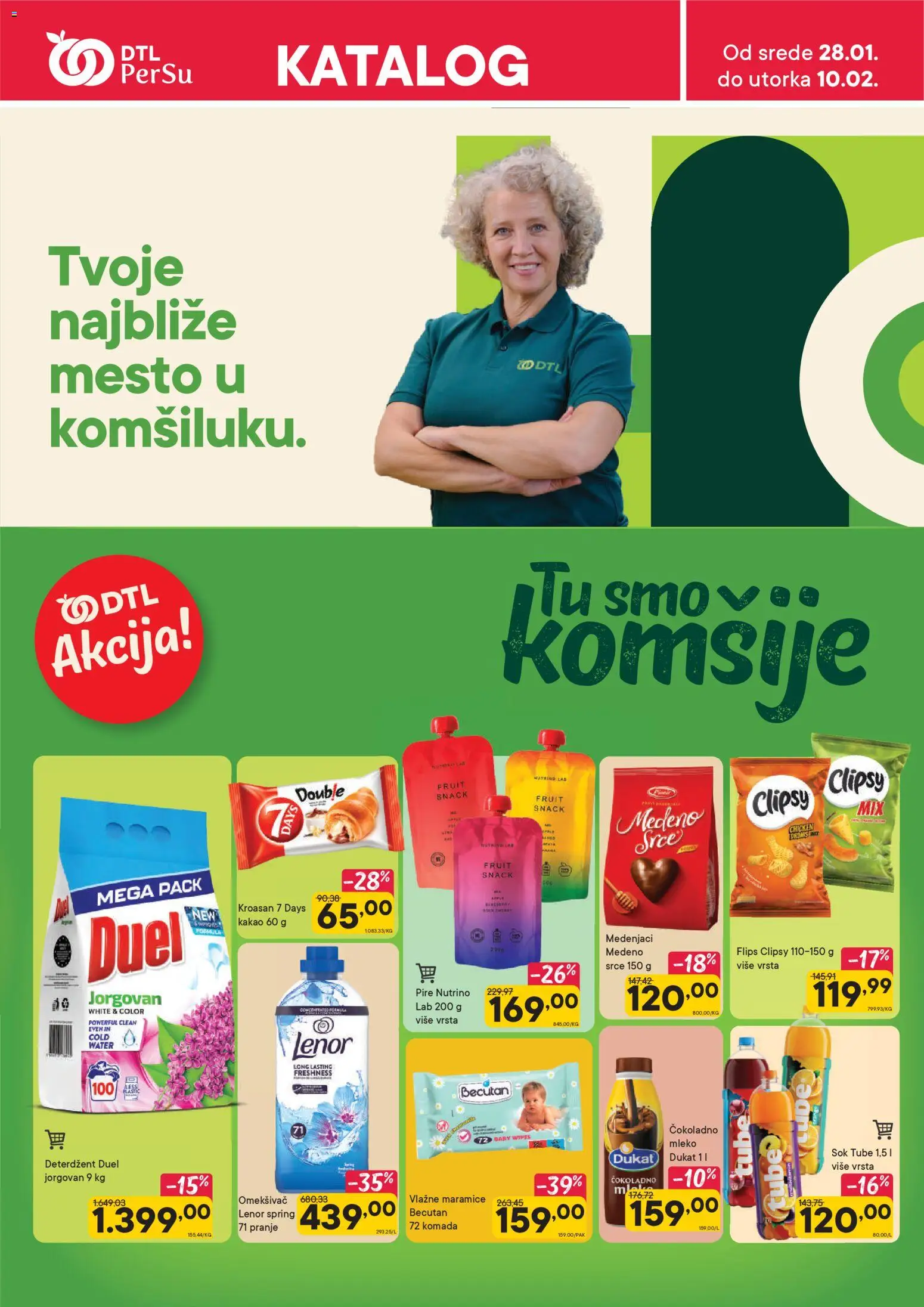 PerSu katalog - važi od 28.01.2026 | Strana: 1 | Proizvode: Kroasan, Mleko, Medenjaci, Sok