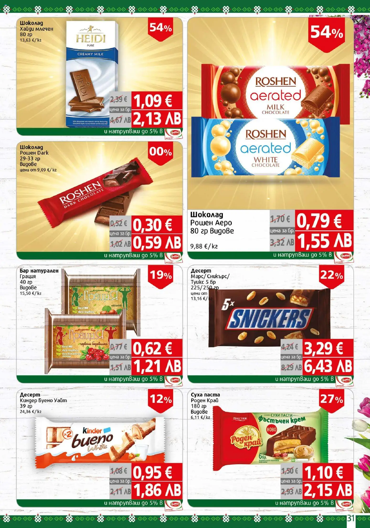 {H1} | Страница: 31 | Продукти: Крем, Шоколад