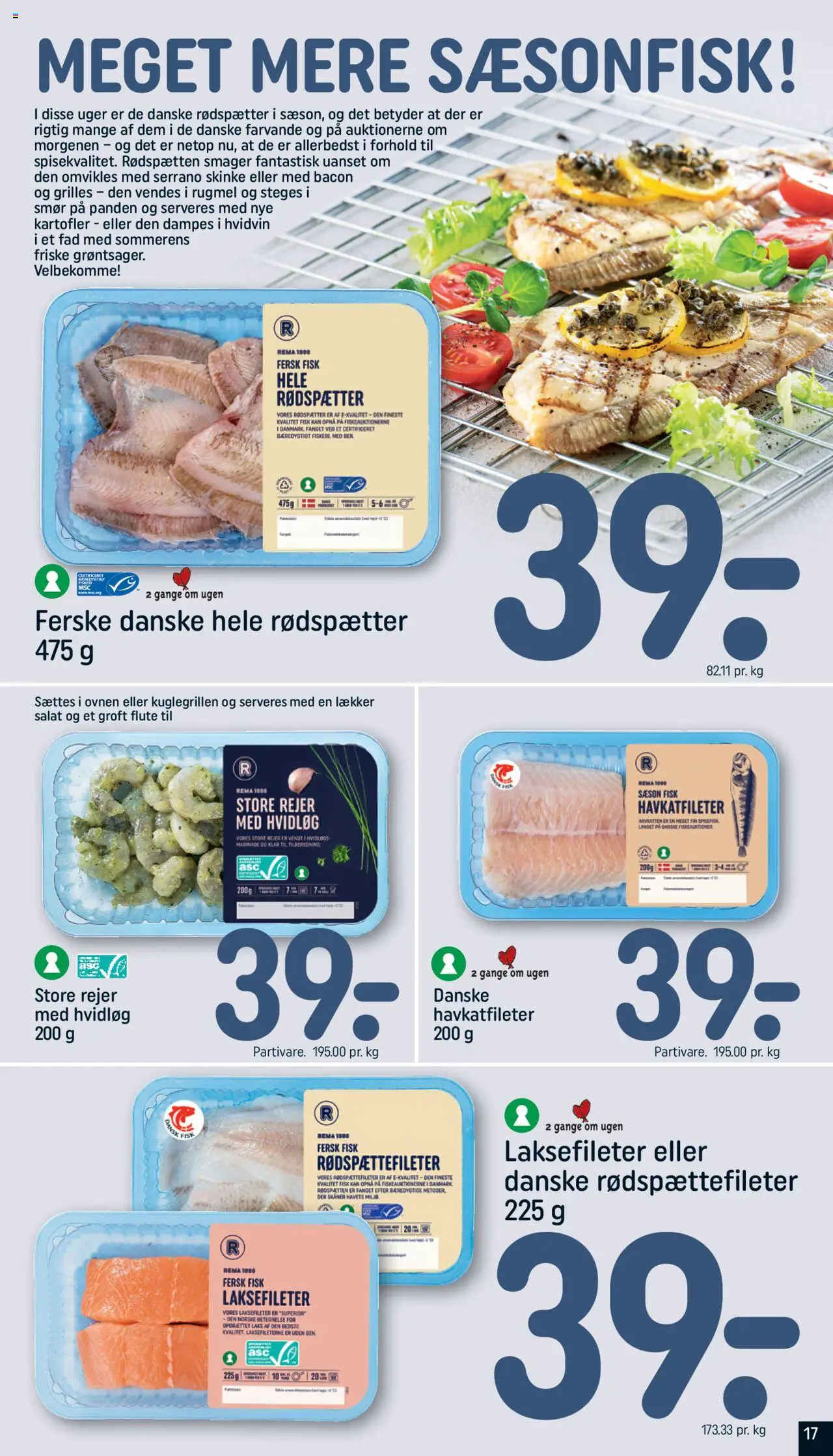Rema 1000 Tilbudsavis gyldig fra 10.06.2025 | Side: 17 | Produkter: Smør, Salat, Bacon, Rejer