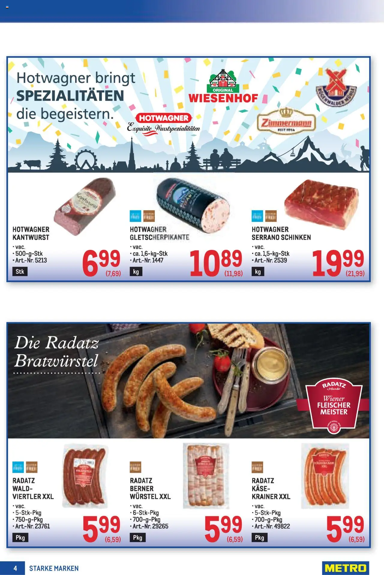 Metro Angebote Starke Marken gültig ab 21.08.2025 | Seite: 4 | Produkte: Käse, Schinken