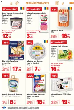 Noul catalog Carrefour – valabil de la 17.09.2025 | Pagină: 17 | Produse: Cașcaval, Crenvurști, Smântână, Salată cu icre